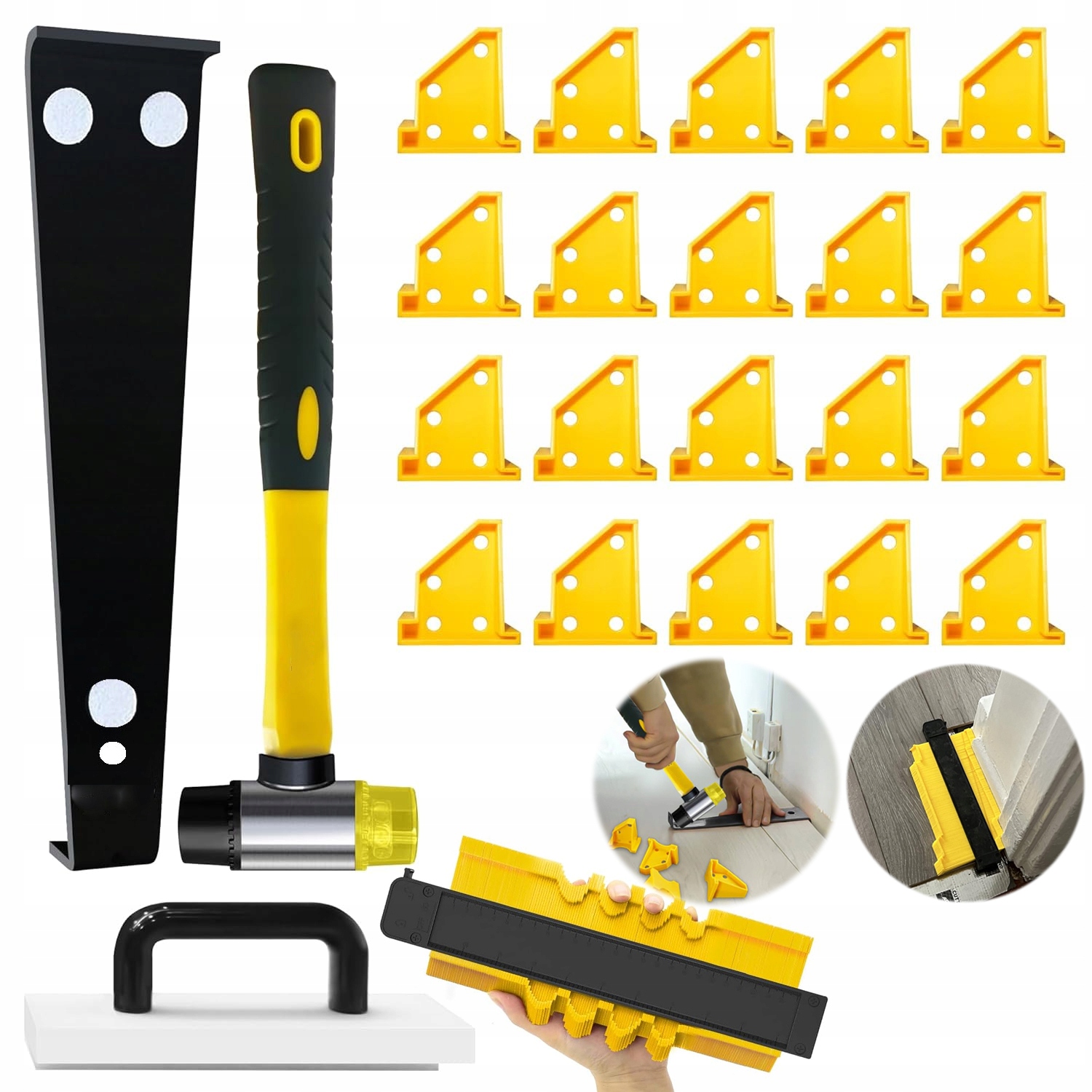 Instalační Sada Pro Pokládku Plovoucí Podlahy Klíny Kladivo