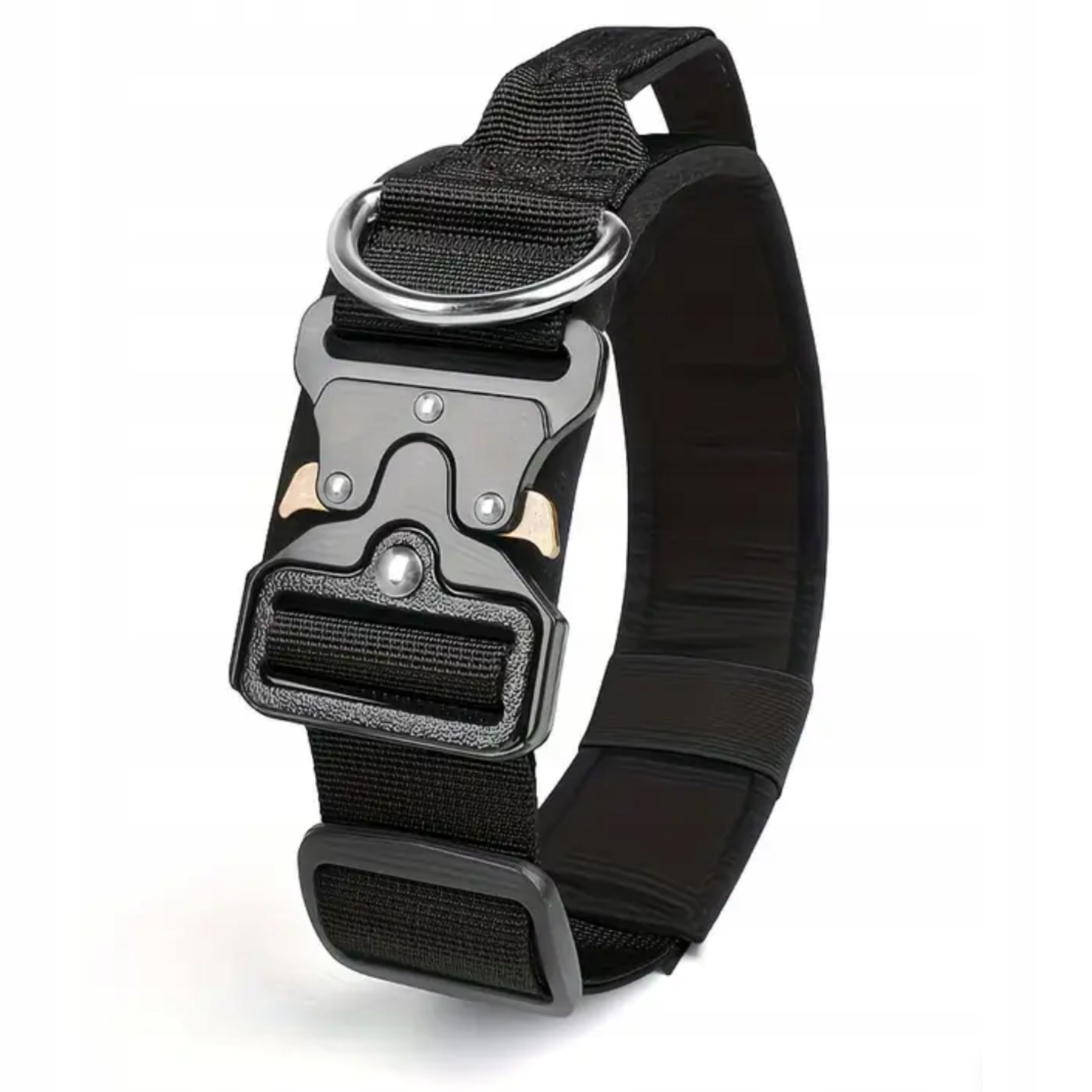 Levně Obojek pro středního velkého psa Taktický Silný Regulovatelný Černý M