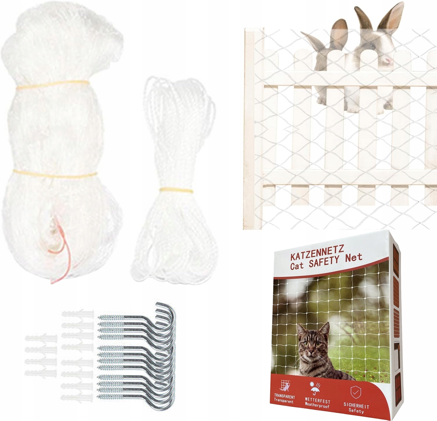 Levně Set Síťka Na Balkon Pro Kočky Ptáky Holuby 8 x 3 m