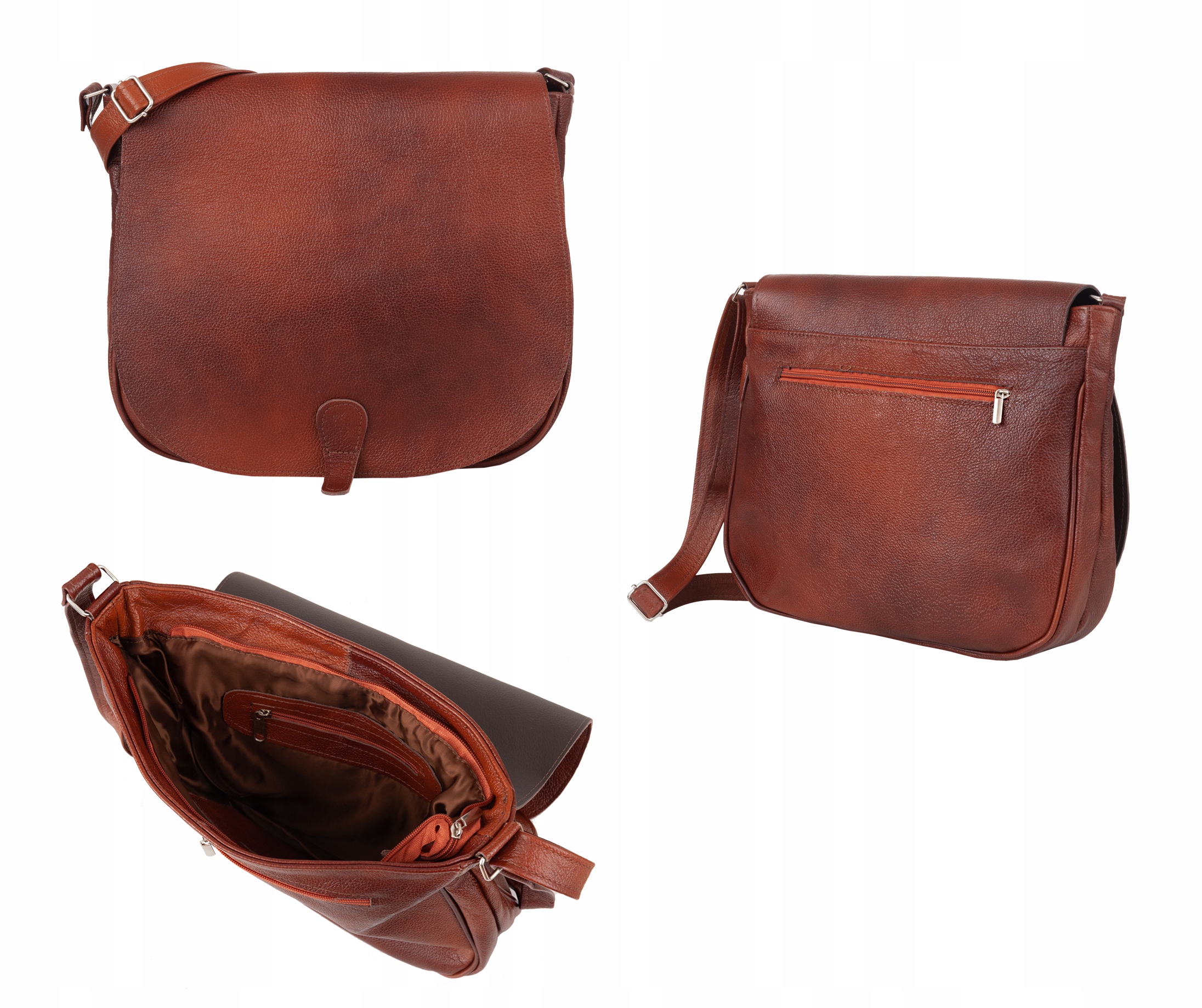 TOREBKA ZE SKÓRY LISTONOSZKA SKÓRZANA TORBA SKÓRA NATURALNA A4 Marka inna