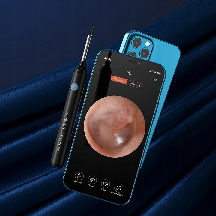 SMART OTOSKOP KAMERA CZYSZCZENIE USZU USUWANIA WOSKOWINY WIFI HD ENDOSKOP Źródło światła dioda LED