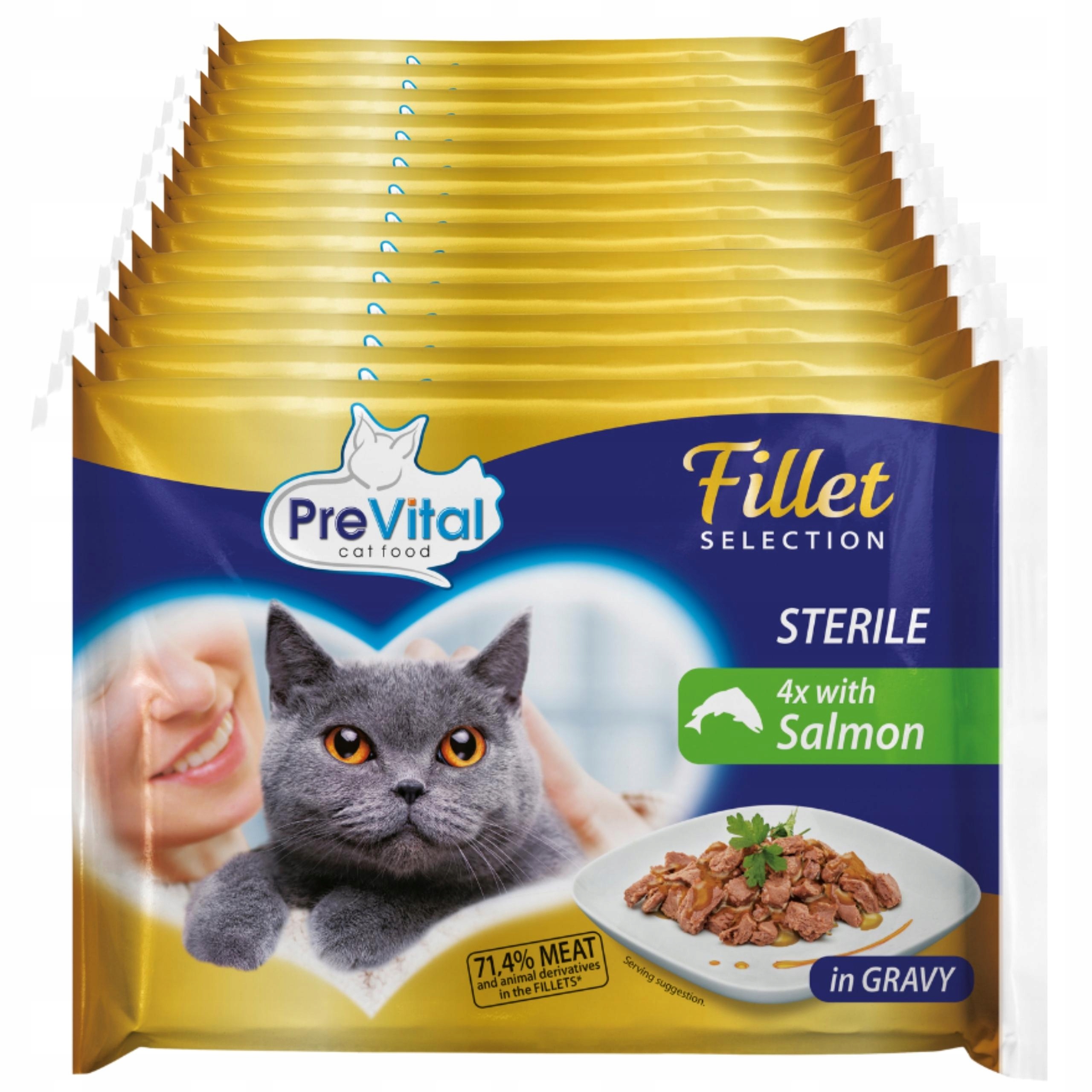 Levně Mokré Krmivo Pro Kočky sterilní losos 52x85g Prevital