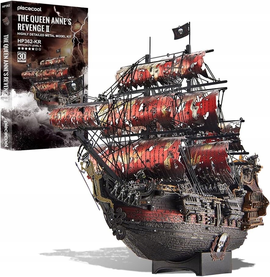 Puzzle Metalowe 3D Piececool Zemsta Królowej Anny Seria II Statek Piracki