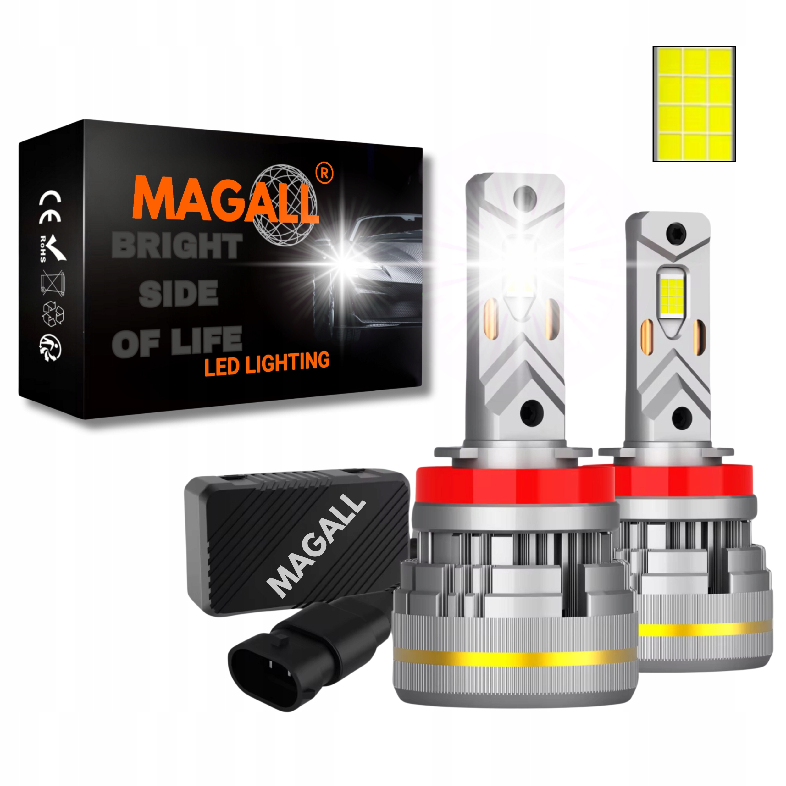 Žiarovky H11 Led Canbus Magall Lucifer Veľmi Silné Svetlo 48000LM 200W