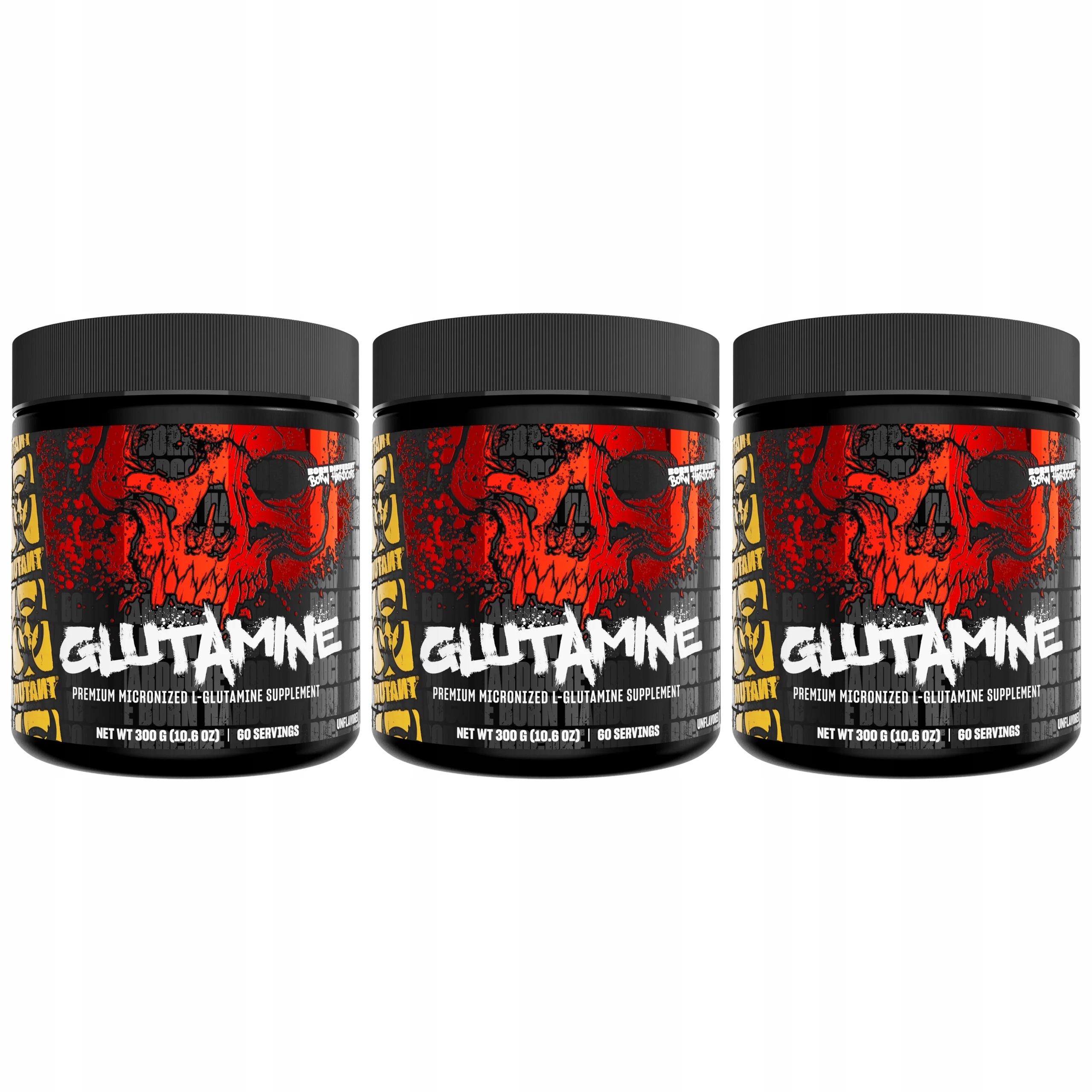 3x Glutamin regenerace svalů imunita 300 g mikronizovaná Mutant