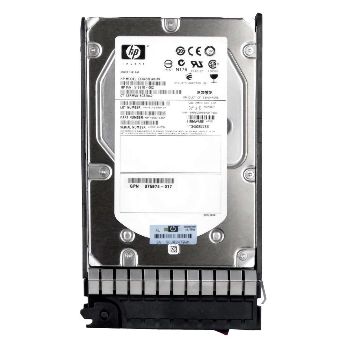 Hp 516810-002 454274-001 450GB 15K 16MB SAS-2 3.5'' EF0450FARMV