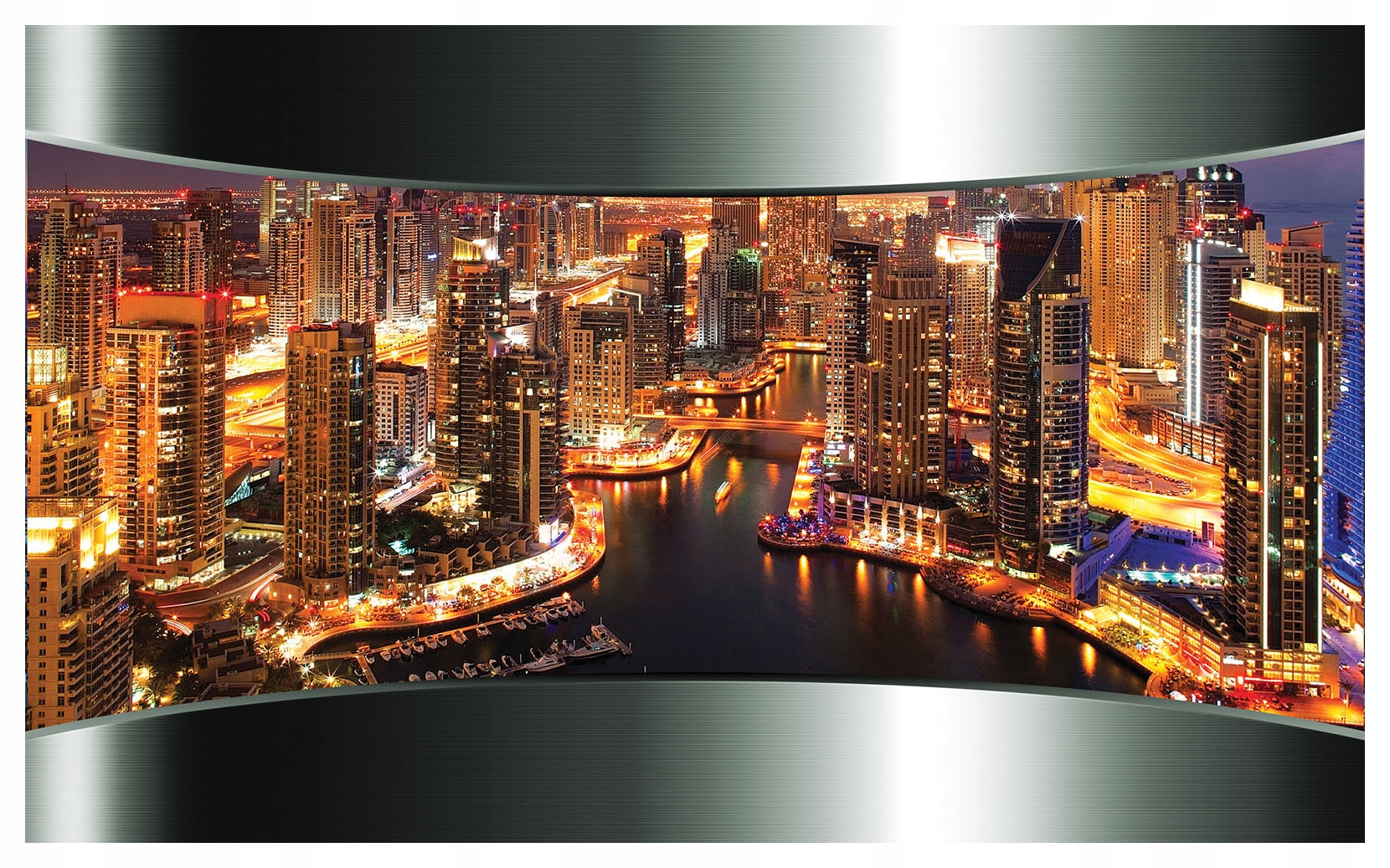 Tapeta Nočné mesto panoráma mrakodrapov mestské svetlá 300x210 lepidlo