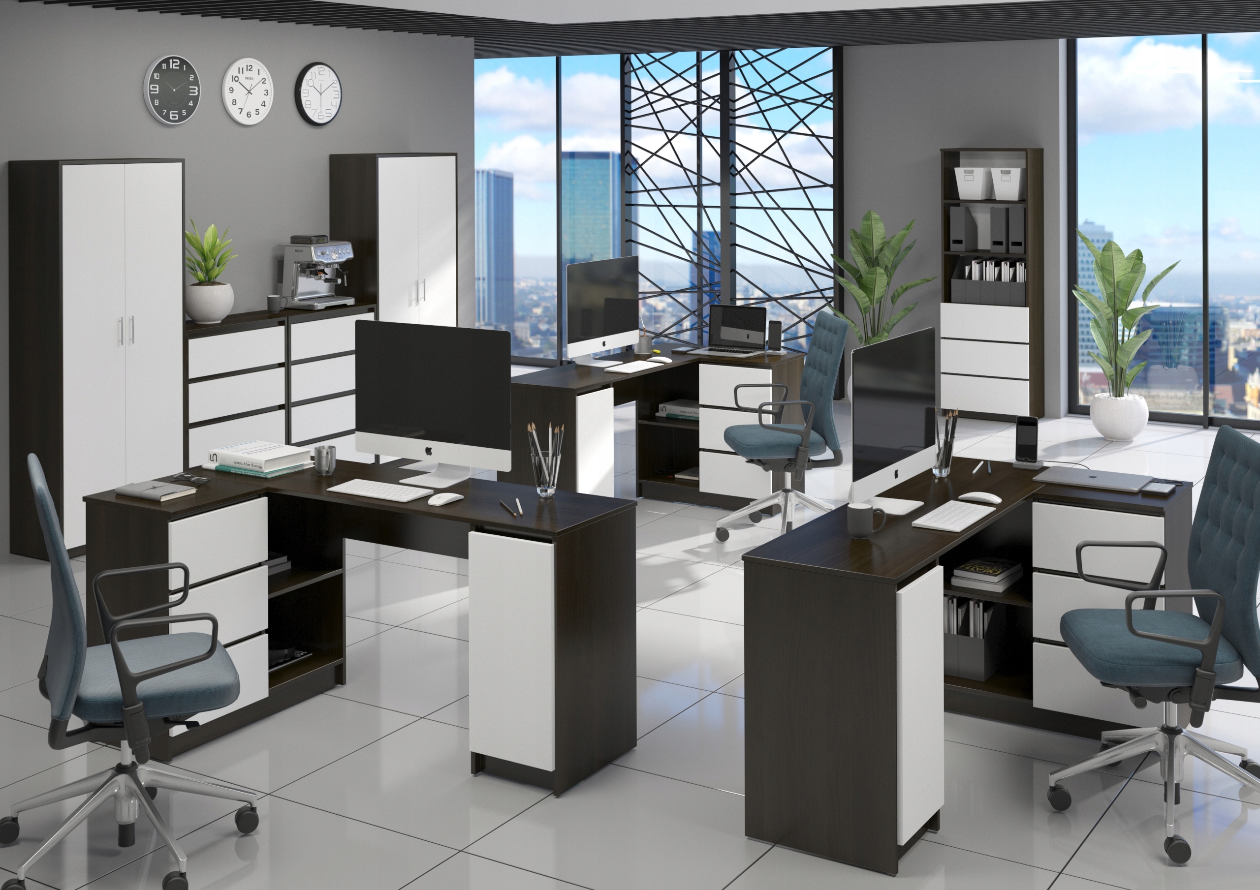 KOMODA 98CM SZAFKA 3 SZUFLADY WENGE MIX Głębokość mebla 40 cm