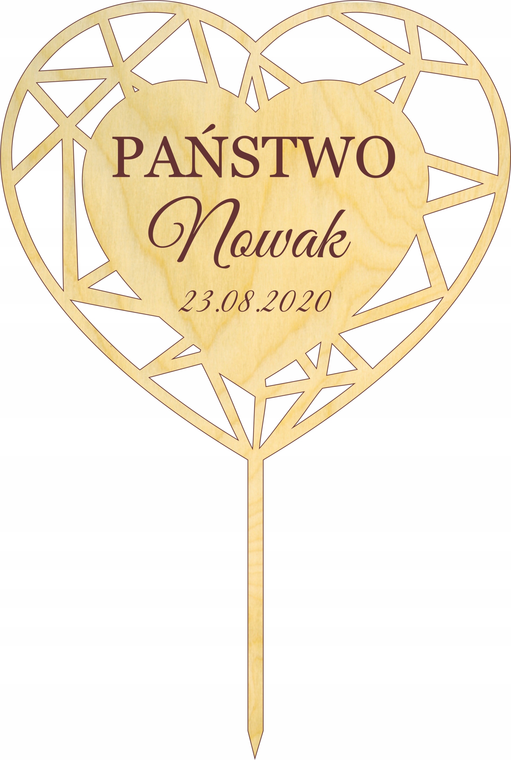 

Ażurowy topper na tort Imiona Nazwisko Data Grawer