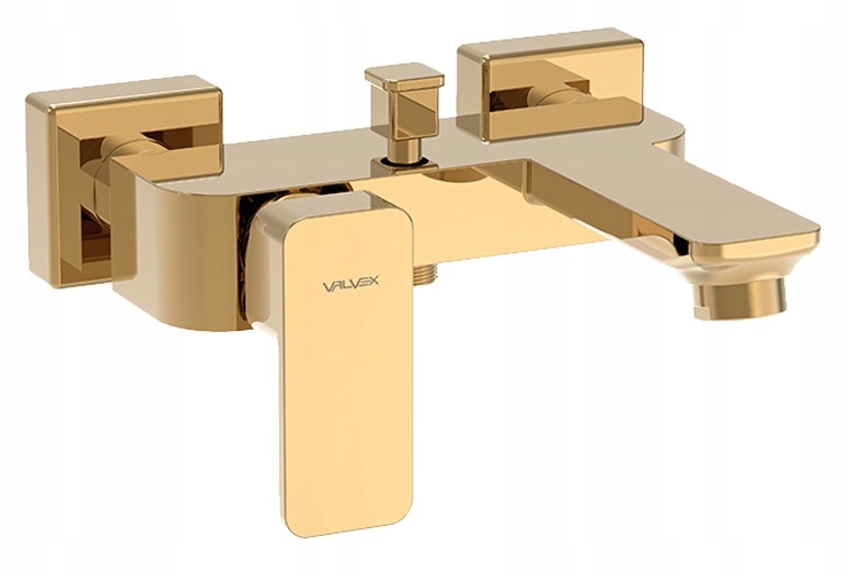 Valvex Bateria Loft wannowa, jednouchwytowa, ścienna gold.
