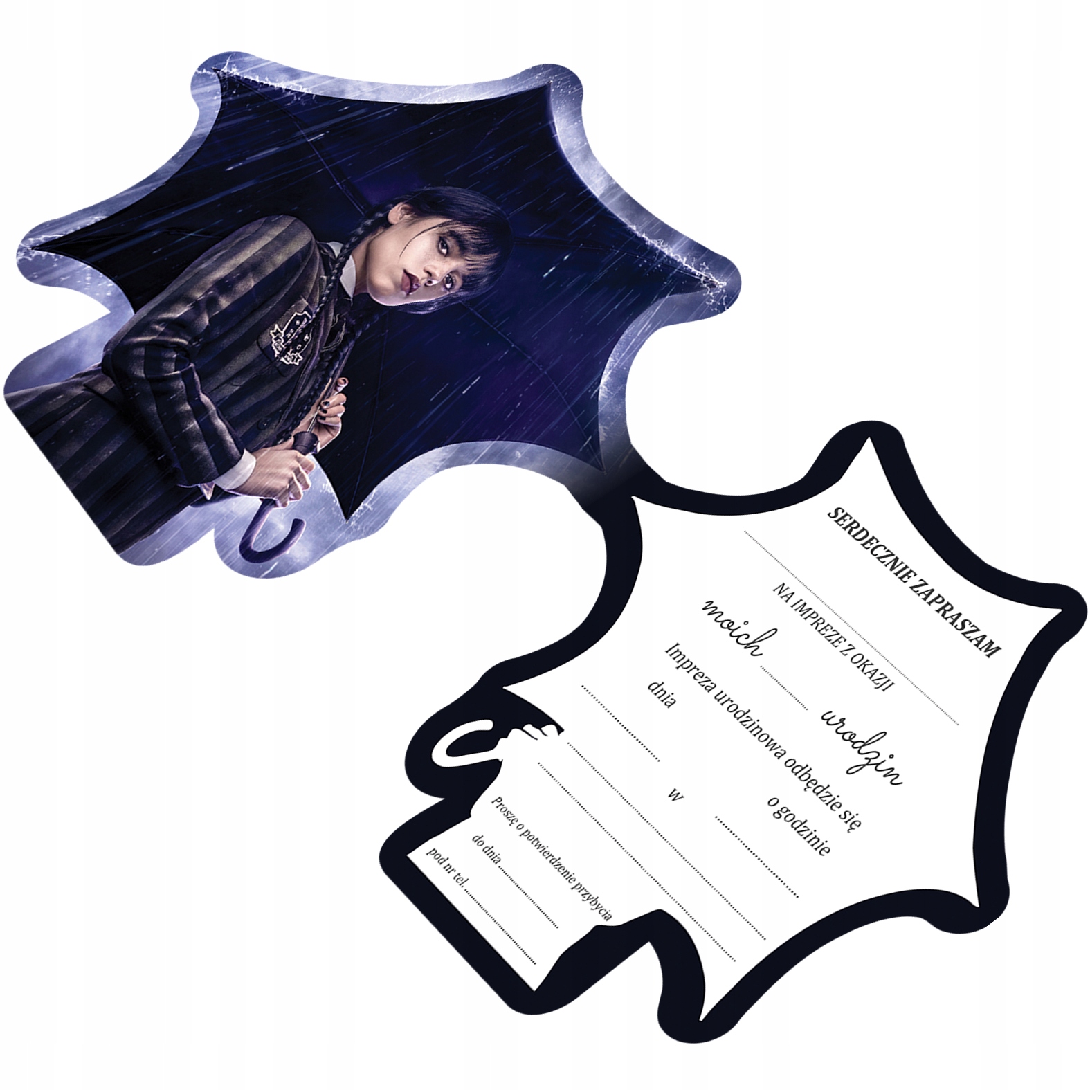 ZAPROSZENIE NA URODZINY WEDNESDAY ADDAMS Z2 Marka Wyczaruj Prezent