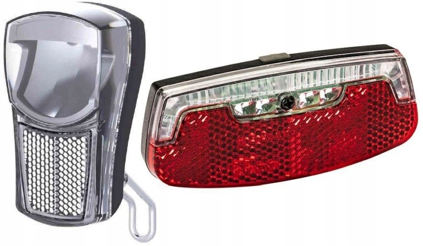 ZESTAW LAMP ROWEROWYCH PRZÓD +TYŁ LED NA BATERIE