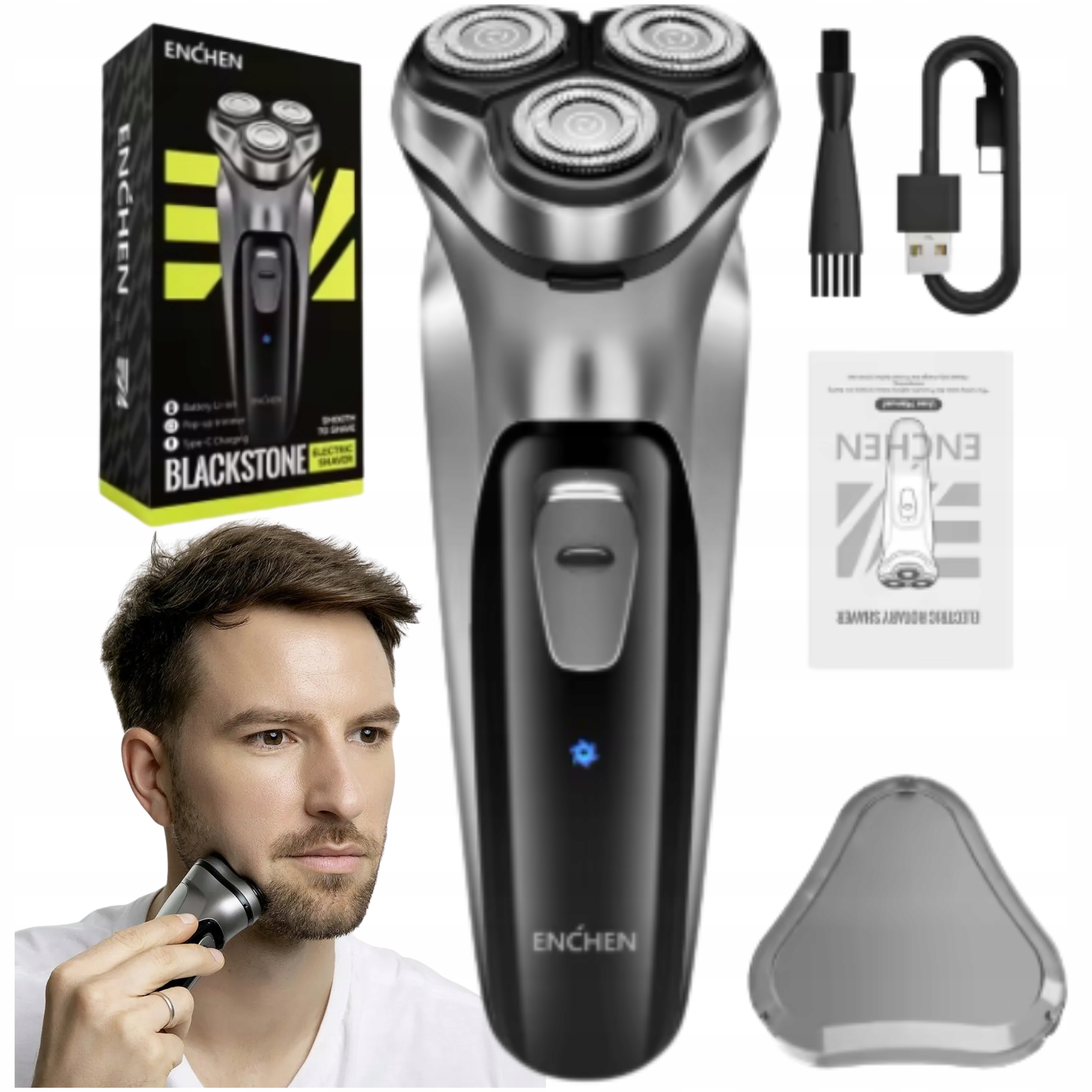 Holicí strojek BlackStone Usb 3 plovoucí hlavy Holicí Strojek 30 dní práce