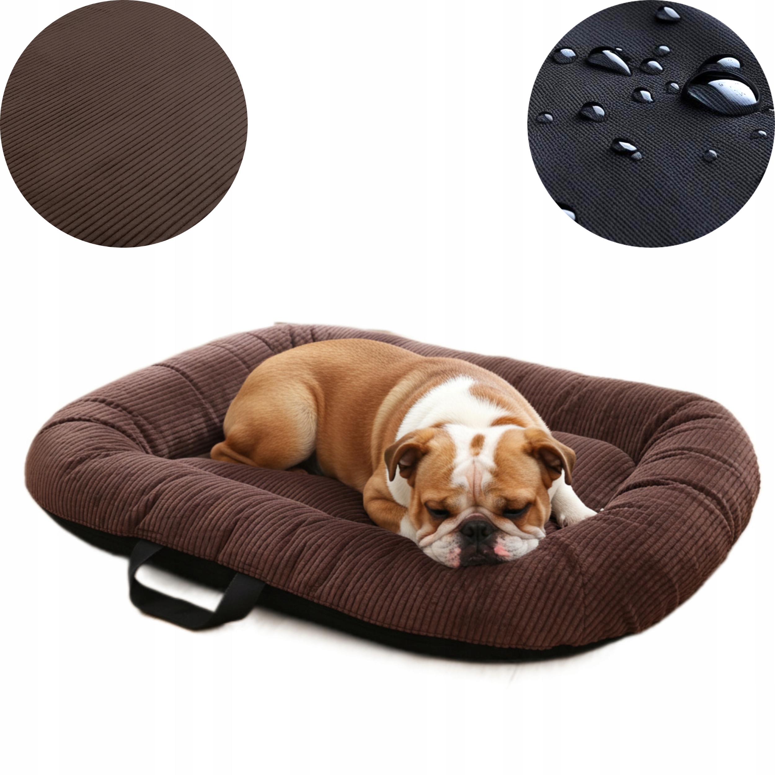 Levně Pelíšek pro středního psa, měkký plyšový ponton, hnědá barva, 100/70