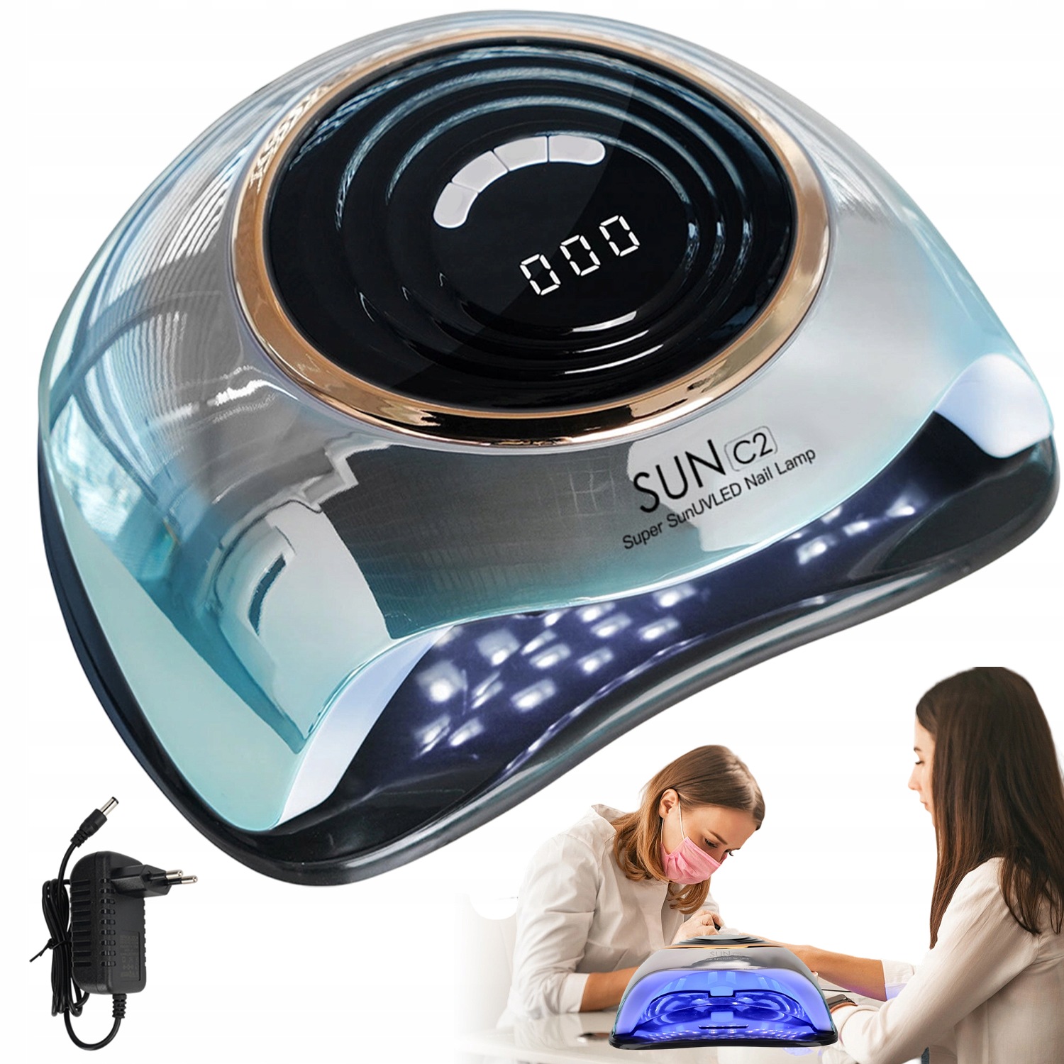 Hybridní Lampa 288W 63 Led 4 Časy 10/30/60/99S Modrá