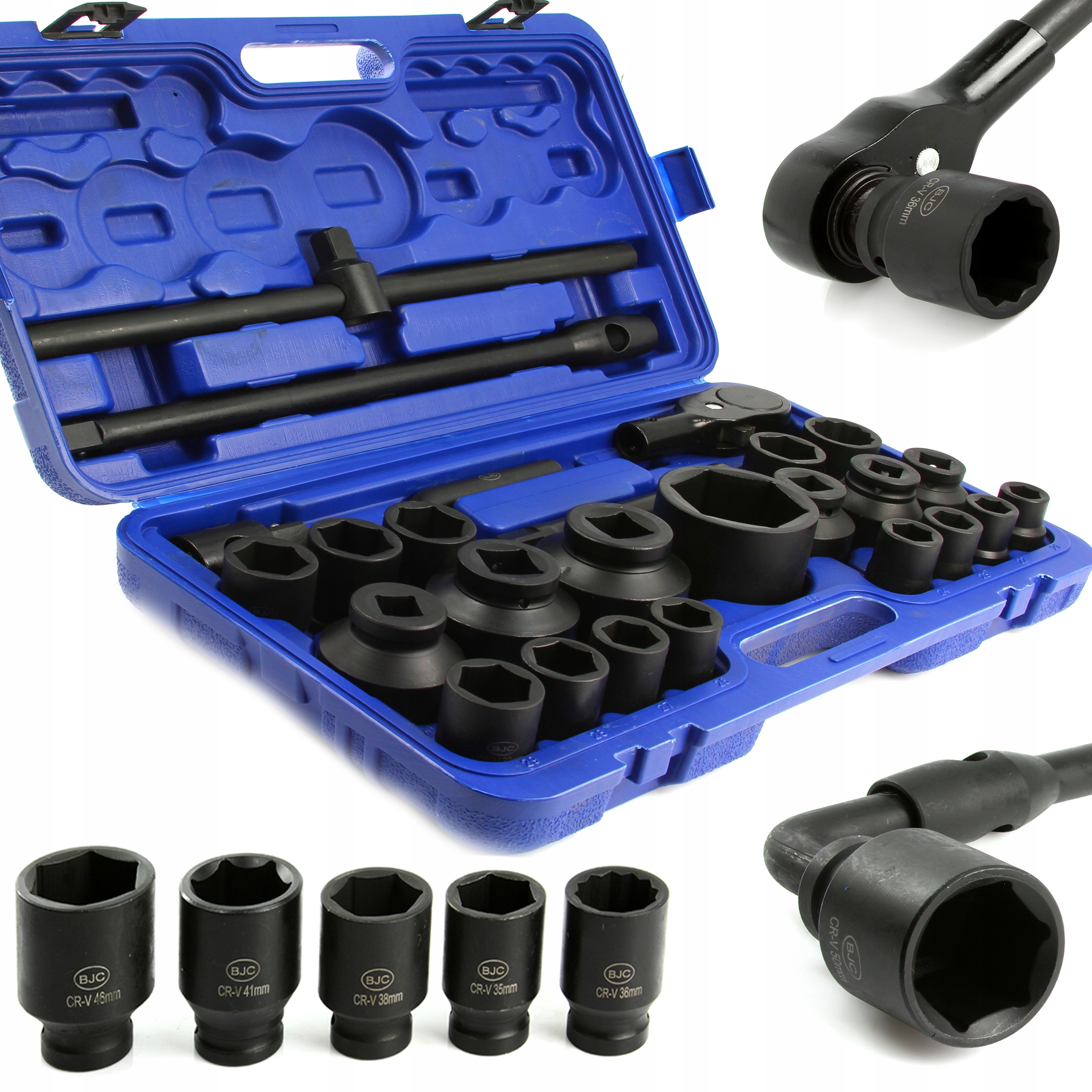 Nástrčné kľúče príklepové Bjc sada 26 prvkov 3/4'' a 1