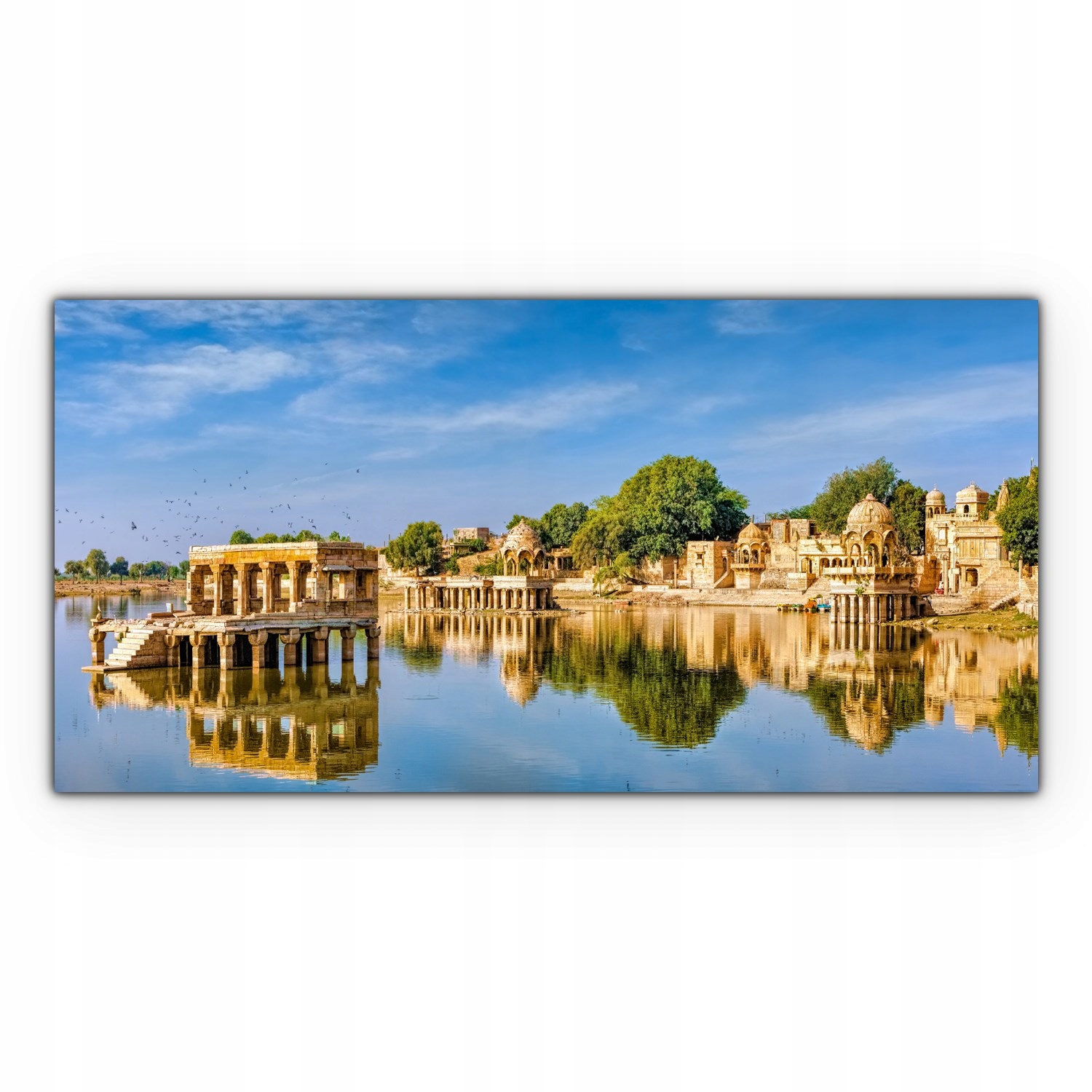 

Canvas do sypialni 120x60 Jezioro Miasto Budynki
