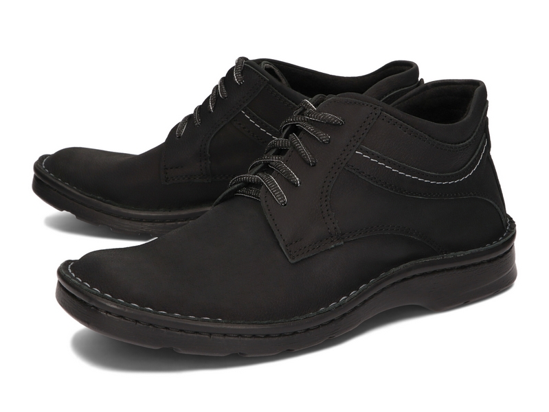 TRZEWIKI PÓŁBUTY MĘSKIE SKÓRA WELUR 252 CZARNY 43 Kolekcja CAŁOROCZNY