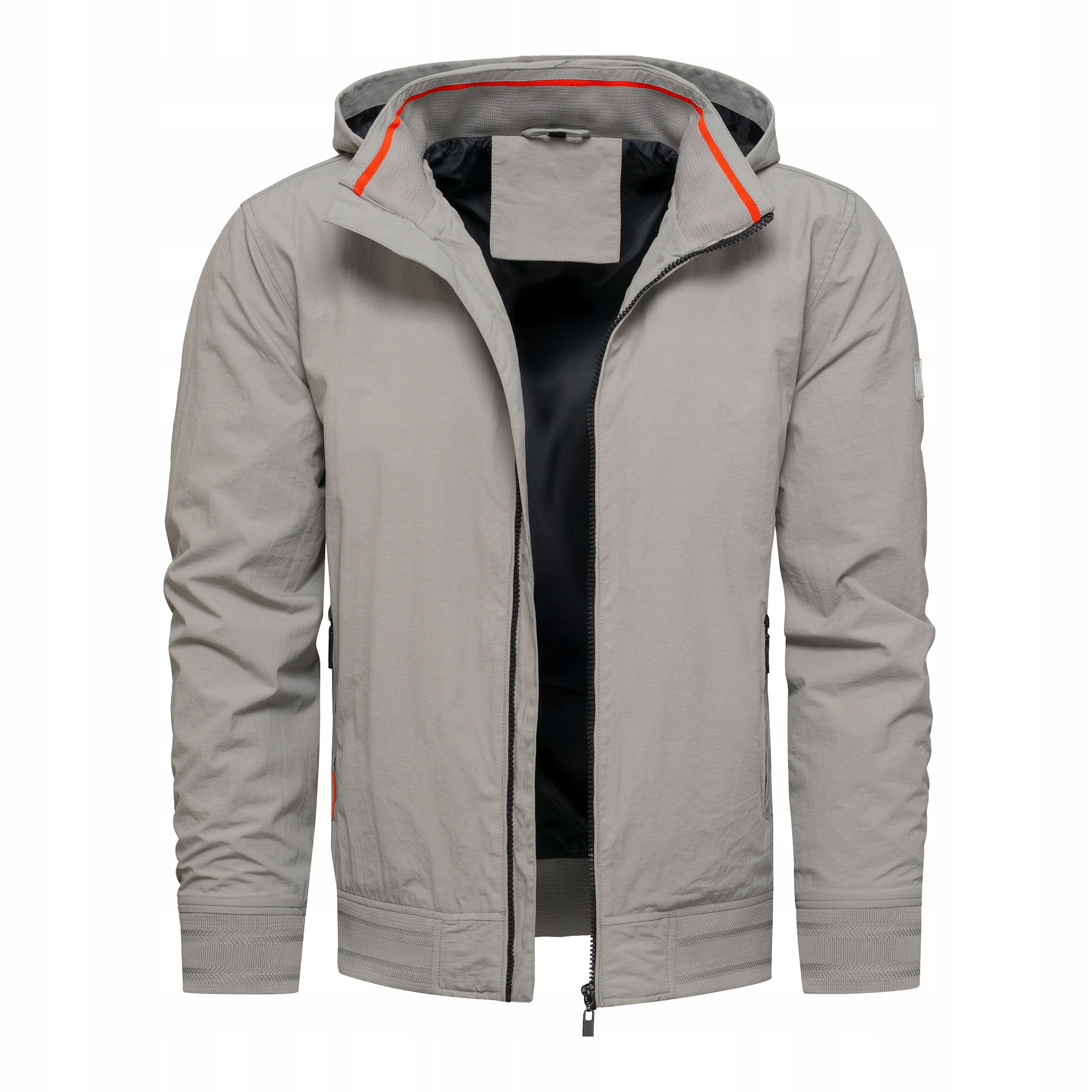 Pánská podzimní bunda Větrovka Šedá s odnímatelnou kapucí XL