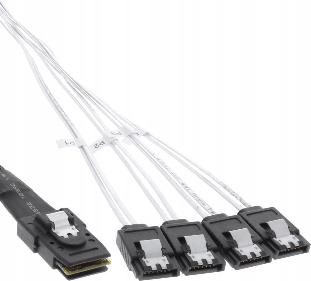 InLine SFF 8087 - SATA x4, 1m, Biały