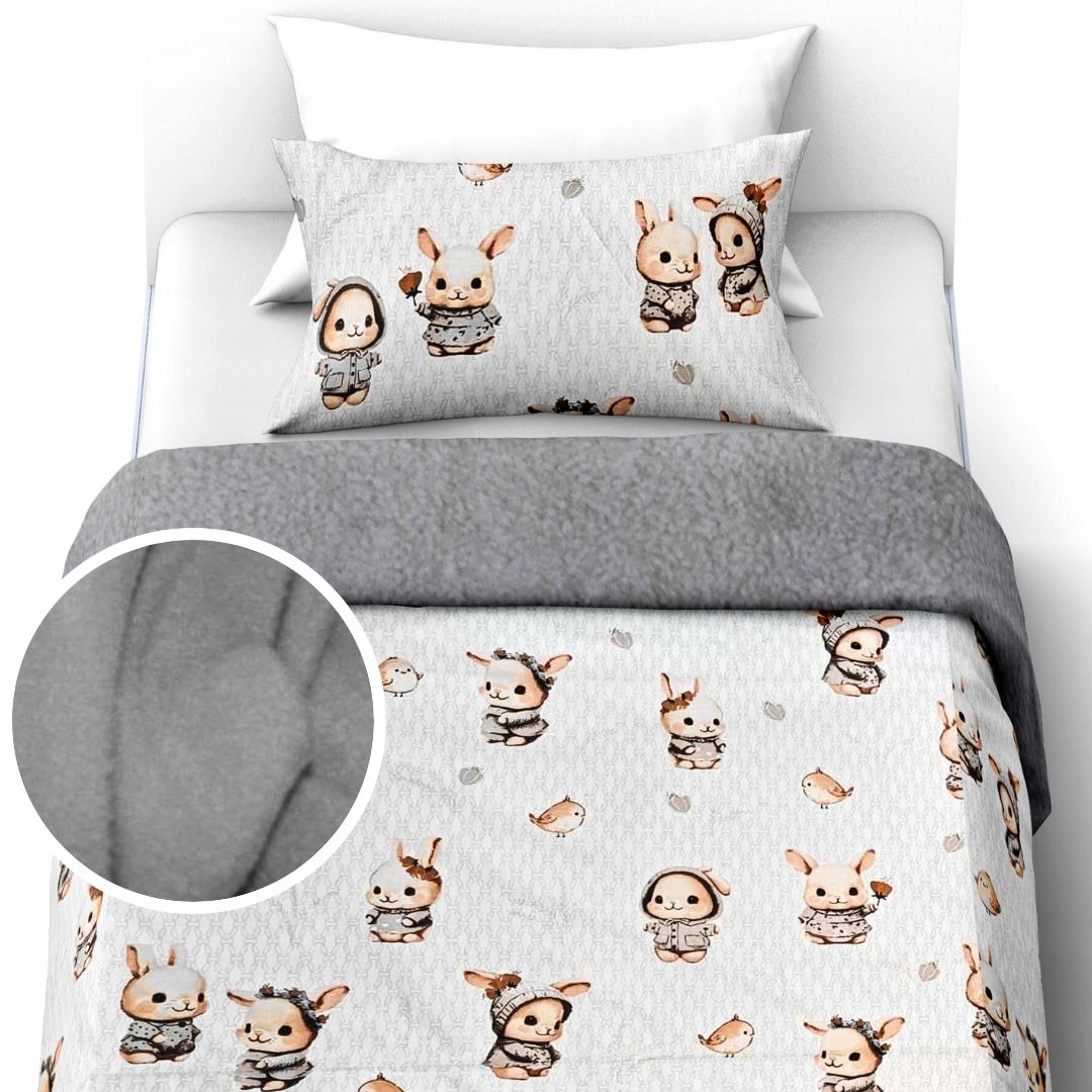 Izolované Povlečení 100x135+1x40x60 Fleece Bavlna Měkké Teplé Zimní Králík