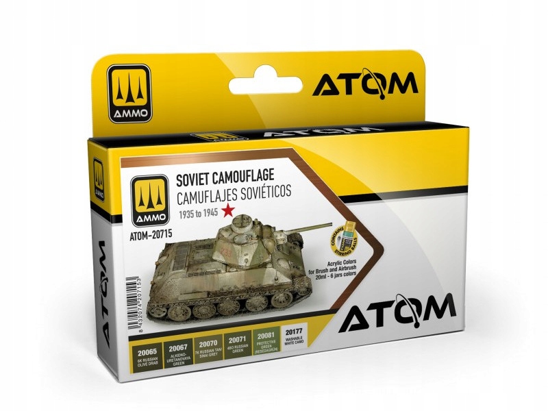 Sada akrylových barev Soviet Camouflage 35-45 ATOM-20715 Ammo Mig Jimenez