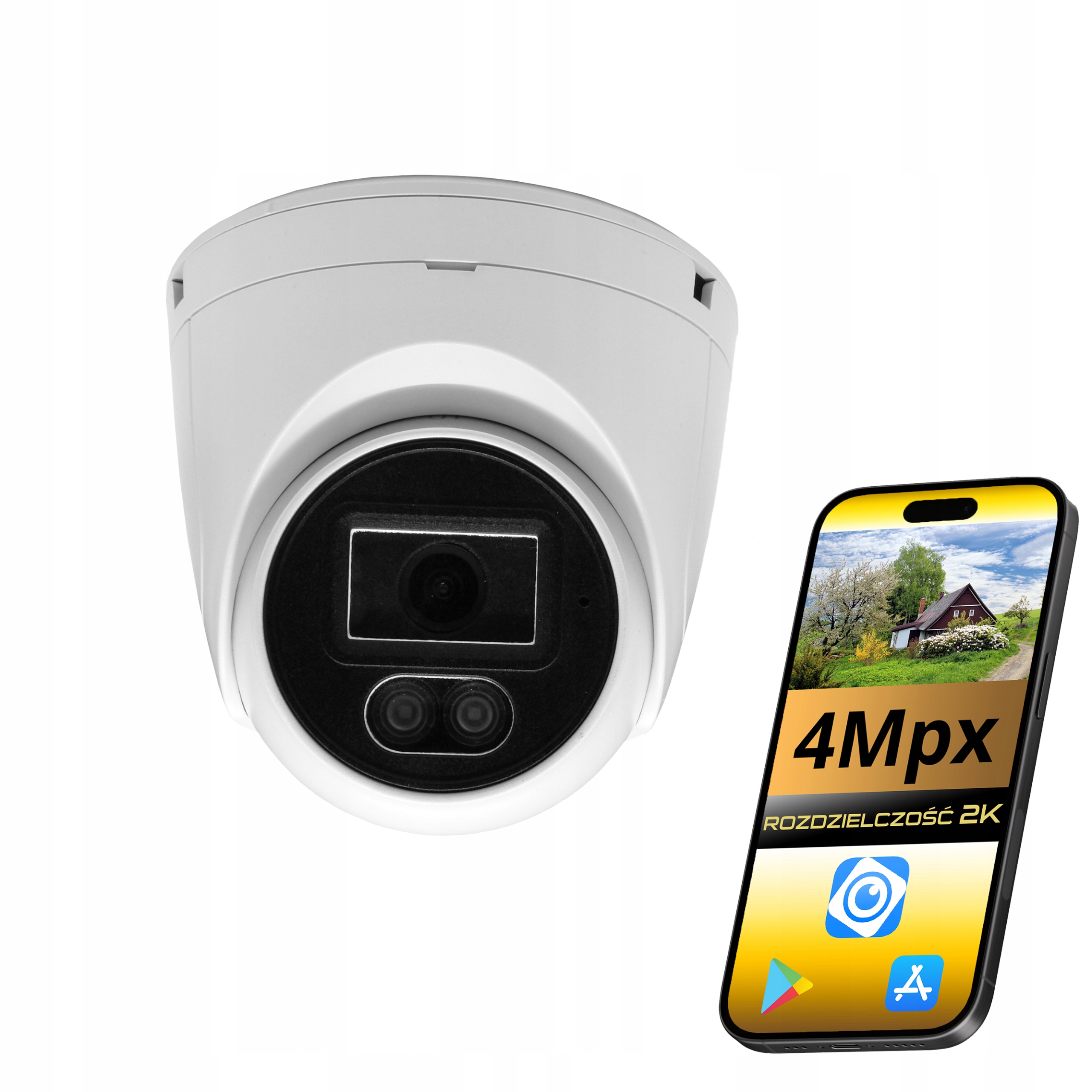 Kamera Dvs Kopulová Bílá Ip Poe 4MPX Monitorování Domu Led Infračerveným Světlem