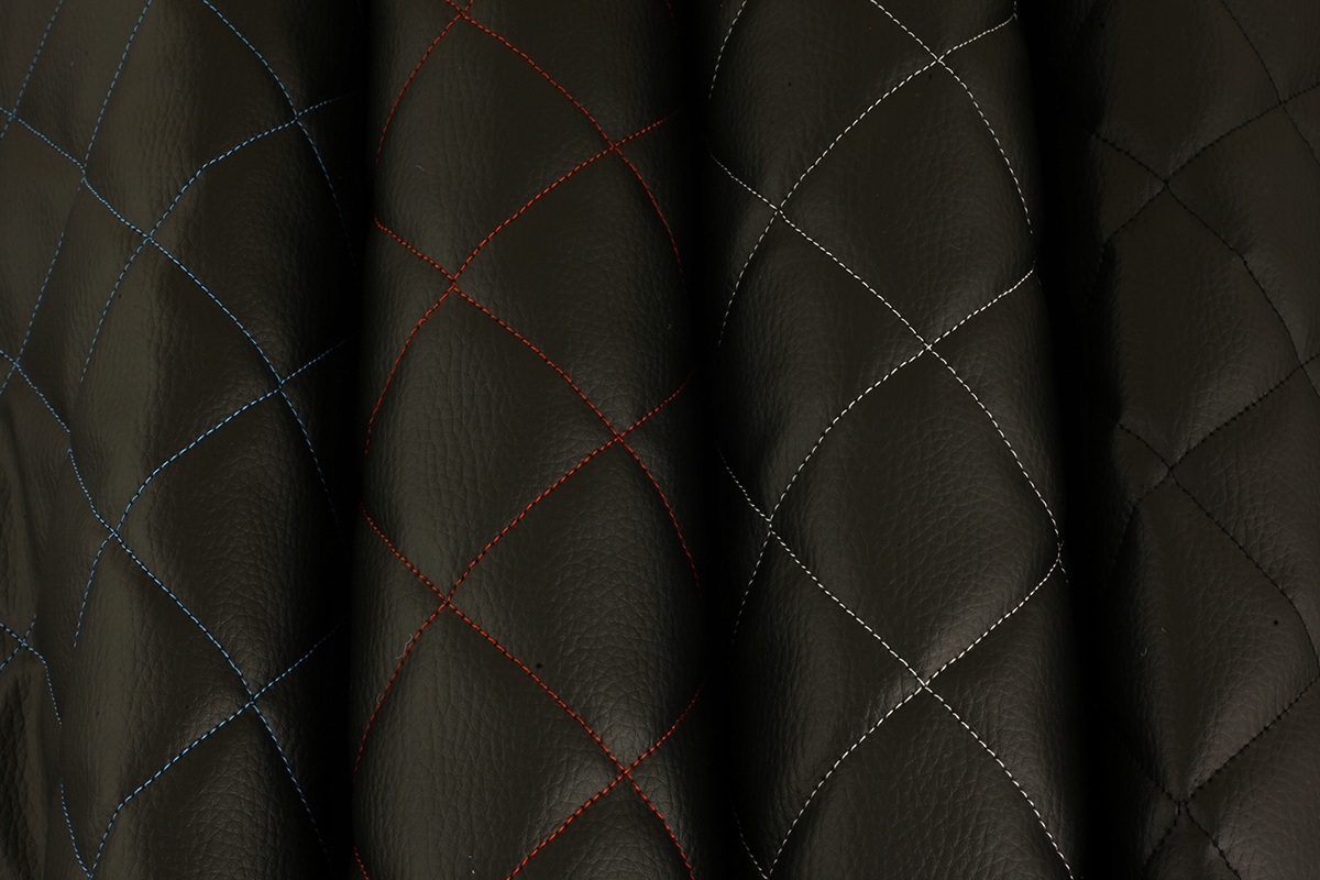 MATERIAŁ NA PODSUFITKĘ BOCZKI FOTEL SKAJ EKO SKÓRA CZARNA PIKOWANA KARO