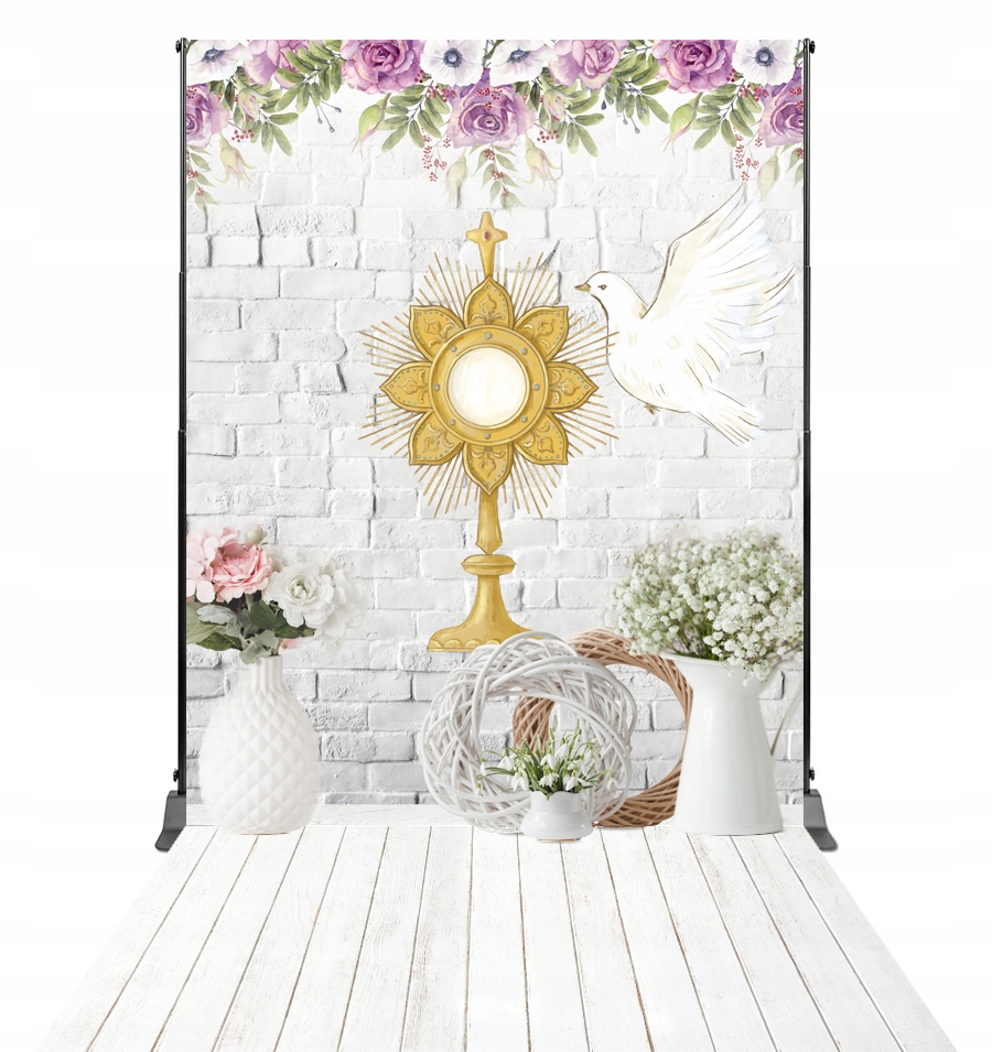 Tło fotograficzne Pierwsza Komunia Św. 158x300cm