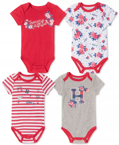 Tommy Hilfiger červená bodýčka pre dievčatko Anne 0 - 3 m 0 - 3 m