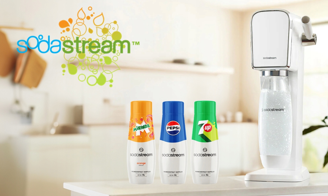 3x SYROP KONCENTRAT SODASTREAM 7UP MIRINDA PEPSI 9L NAPOJU z 440ml Marka SodaStream