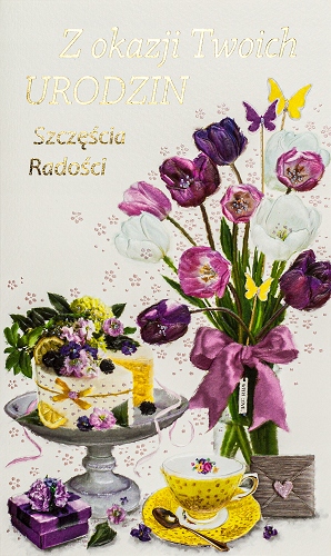 

Kartki urodzinowe z życzeniami tłoczeniami A6447B