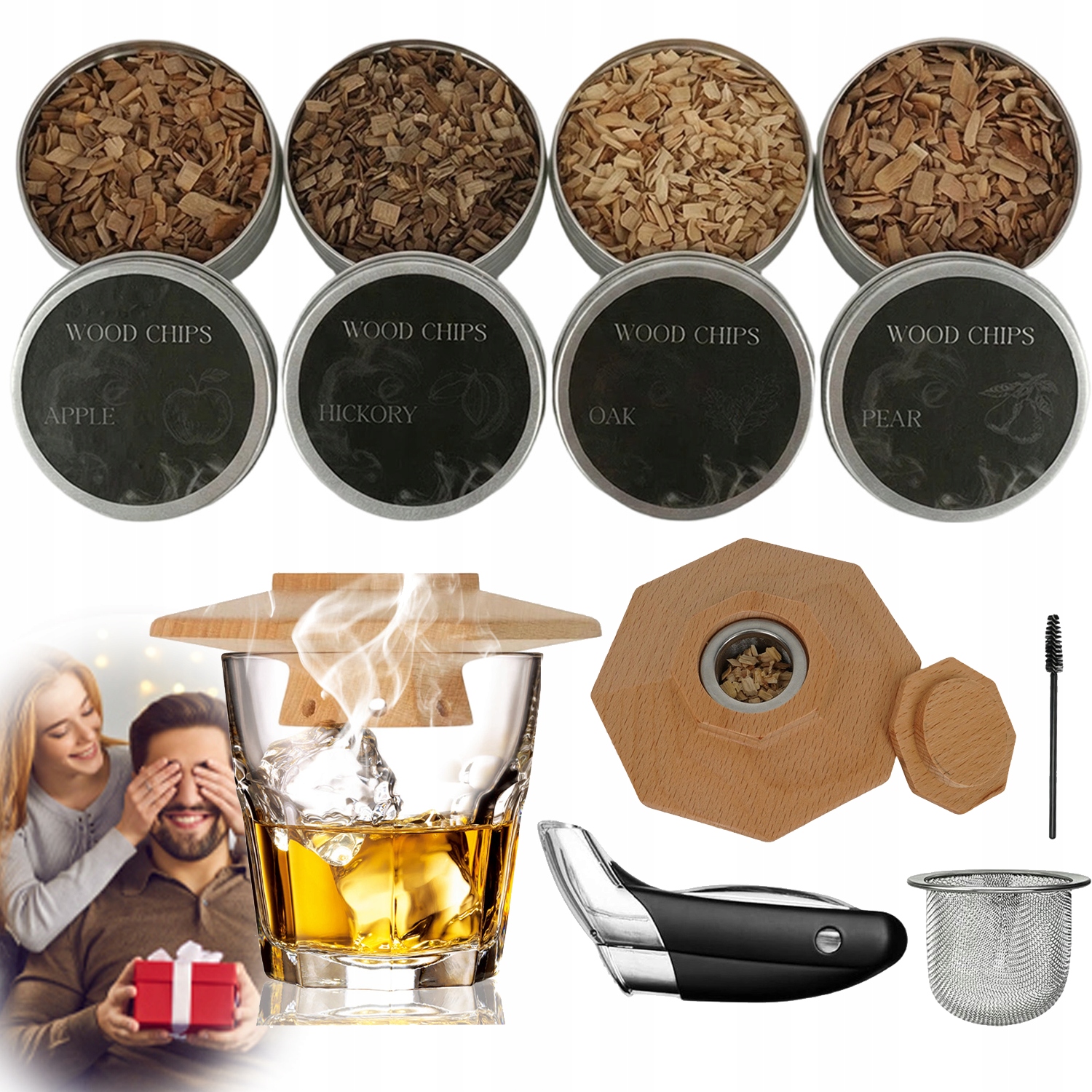 Sada Na Uzení Whisky, Kouřový Dárek Pro Chlapa, 9 Dílků