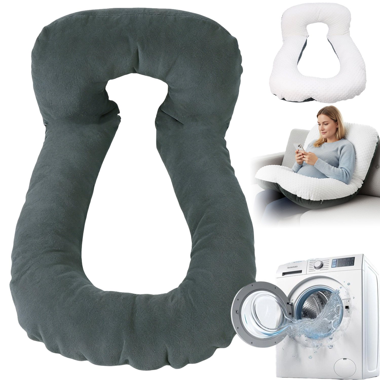 Polštář Na Čtení 2V1 Polštář Ergonomický, Pohodlný A Skládací Pro Čtení