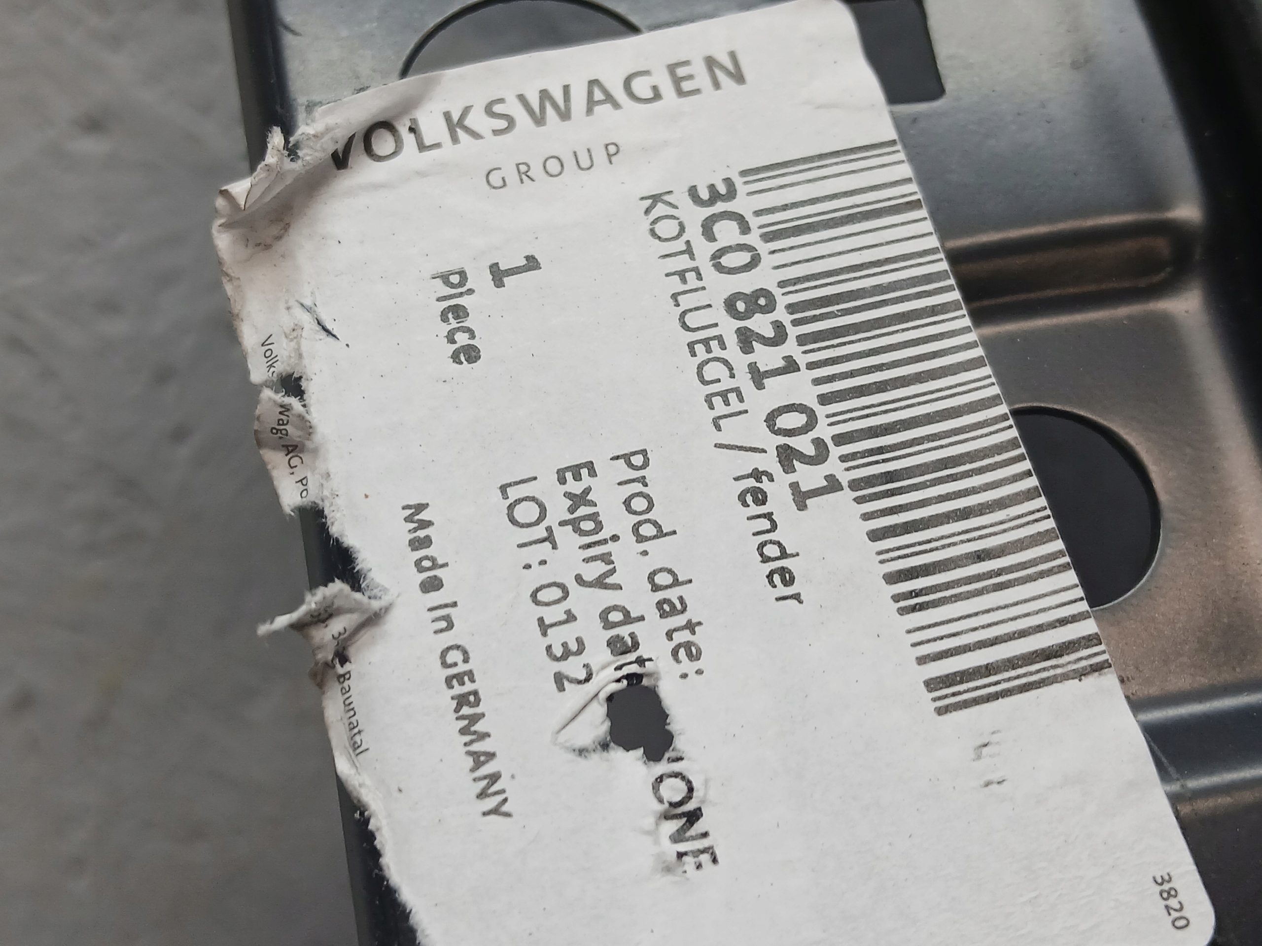 fender front left VW PASSAT B6 3C new original