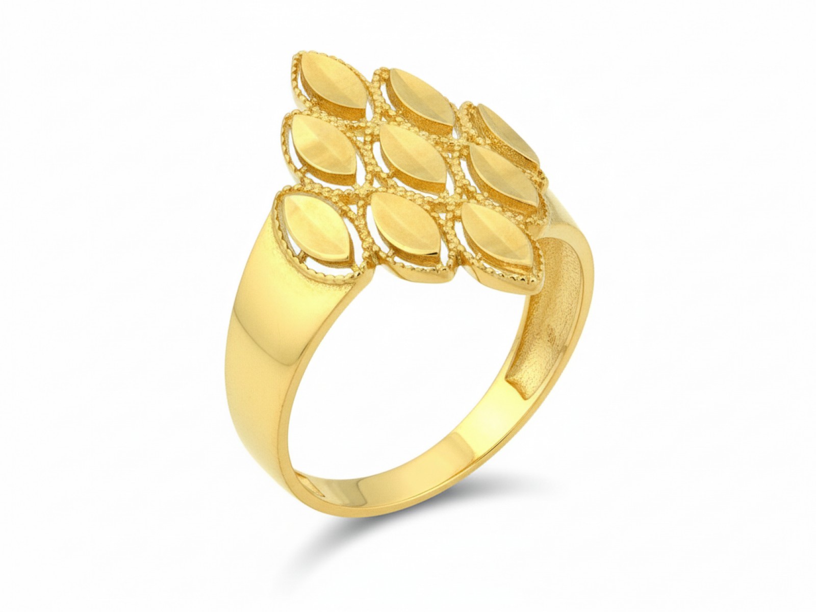 Zlatý prstýnek 585 s elegantním lesklým designem