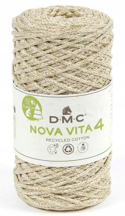 Nova Vita šňůra fi3.5mm 03 ecrii metalizovaná
