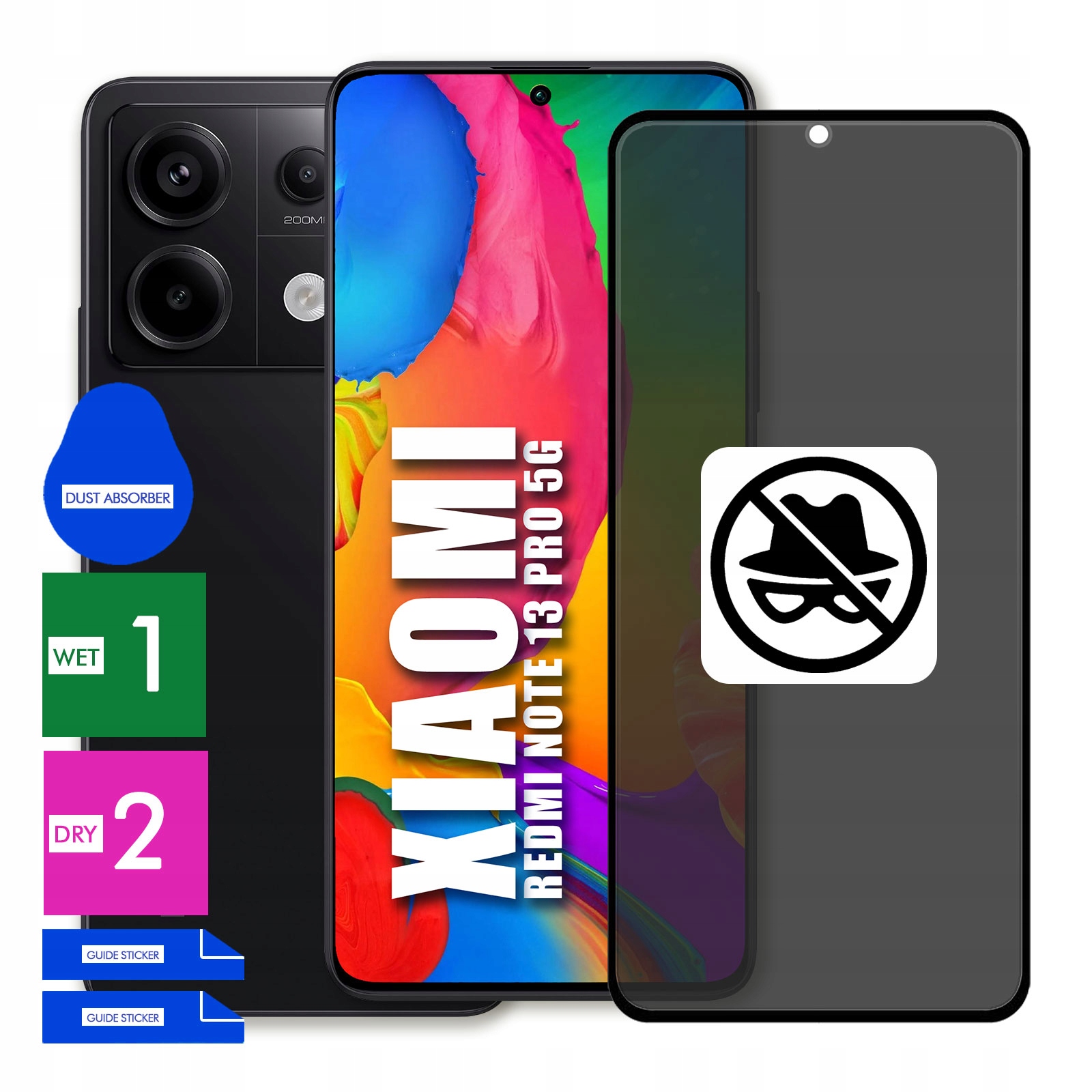 Szkło Do Xiaomi Redmi Note 13 Pro 5G Prywatyzujące Antyszpiegowskie 5D
