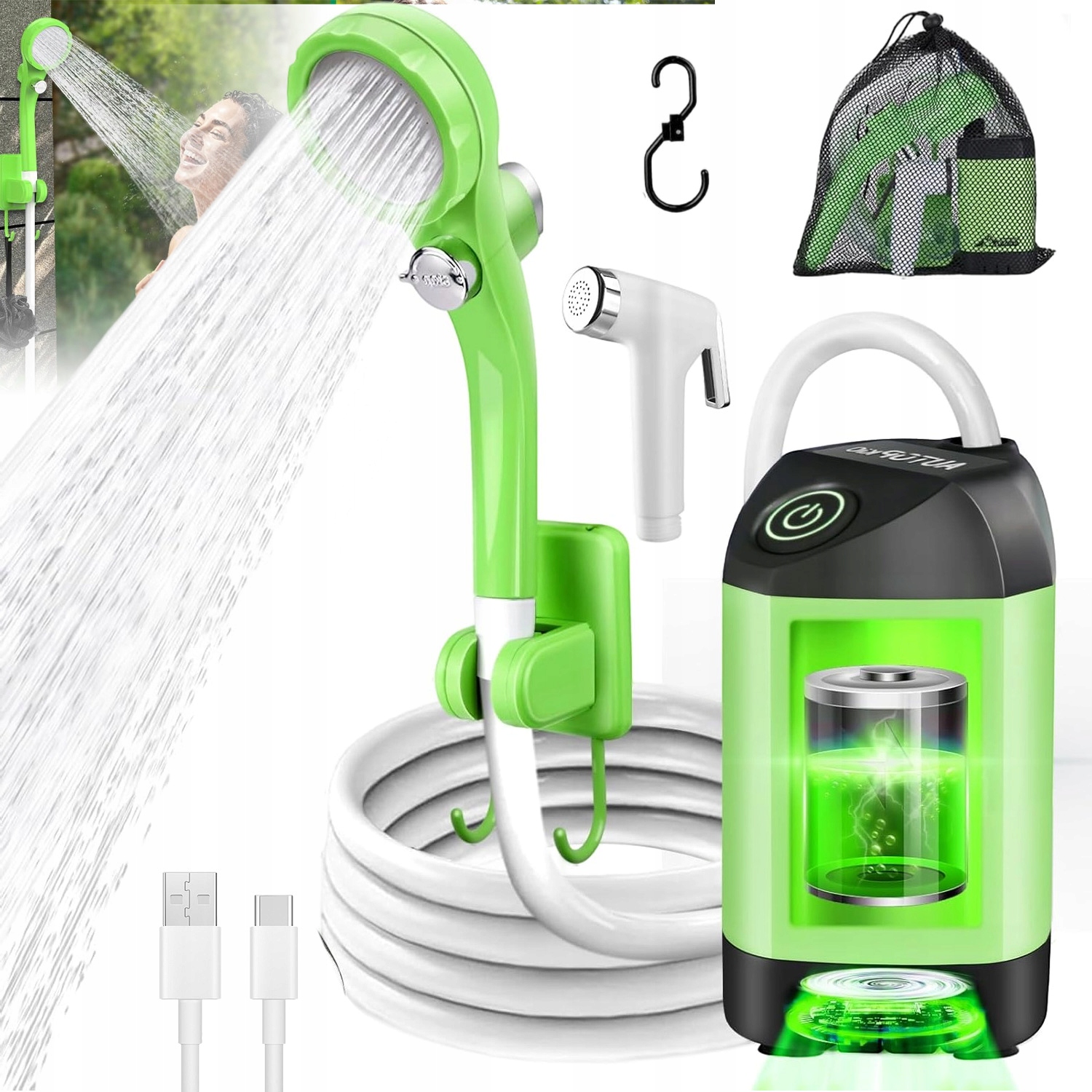 Turistická Sprcha Elektrický Kemp Auto Sprcha Vodní Čerpadlo Usb