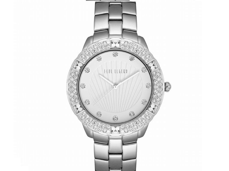 Dámské hodinky na náramku typu mesh, ciferník zdobený bílými zirkony