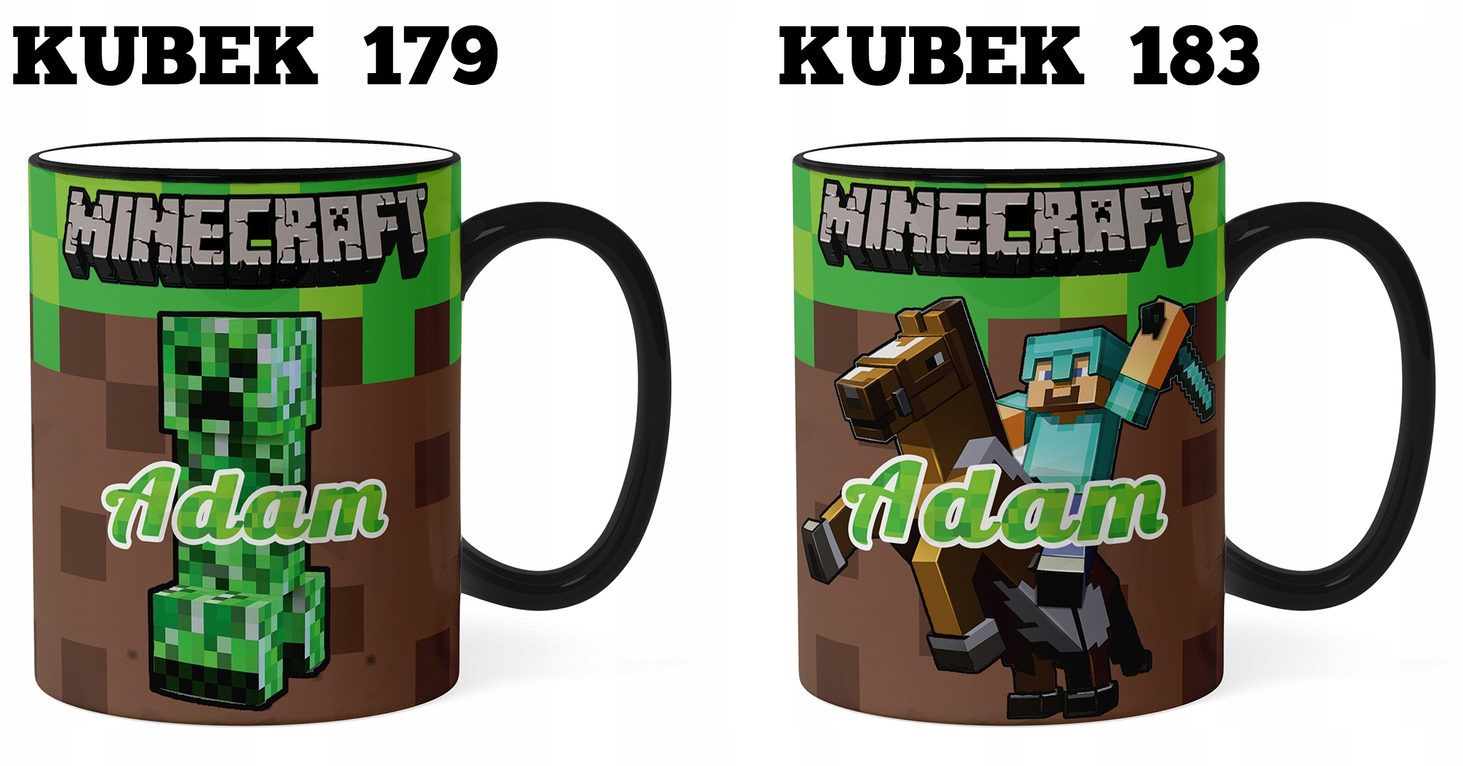 MAGICZNY KUBEK 330 ML MINECRAFT RÓŻNE WZORY+IMIĘ Linia RADTRADE