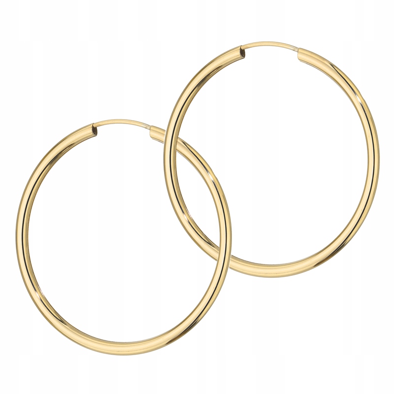 Piękne Złote Kolczyki Damskie Kółka 30mm pr. 333 Koła Kreolki Ring 8k