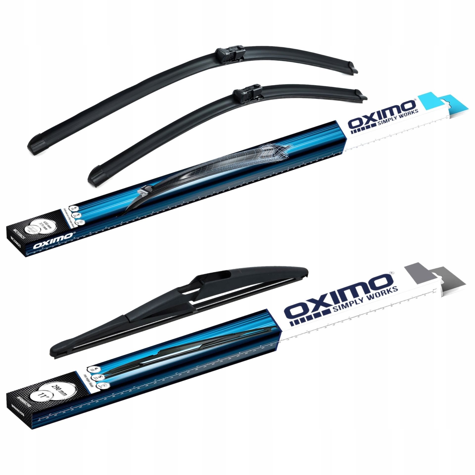 Wycieraczki do szyb Oximo Fiat 500X Hatchback 09.2014-12.2024 Przód+tył