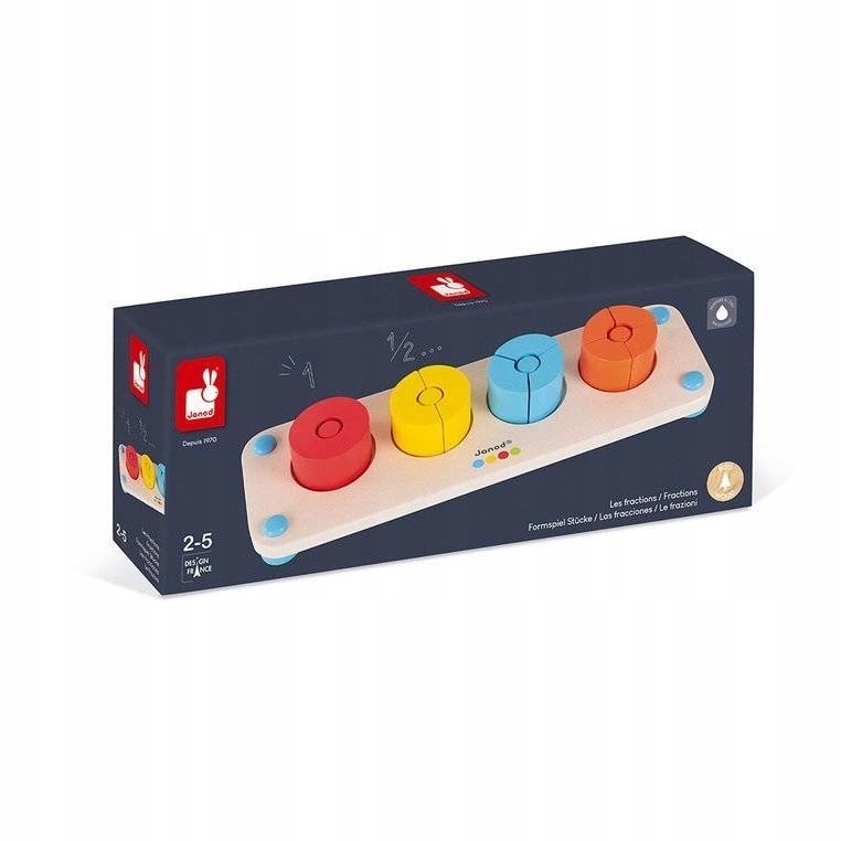 Drewniana układanka Ułamki Essentiel - zabawka edukacyjna 2 lata+, Janod Płeć chłopcy dziewczynki