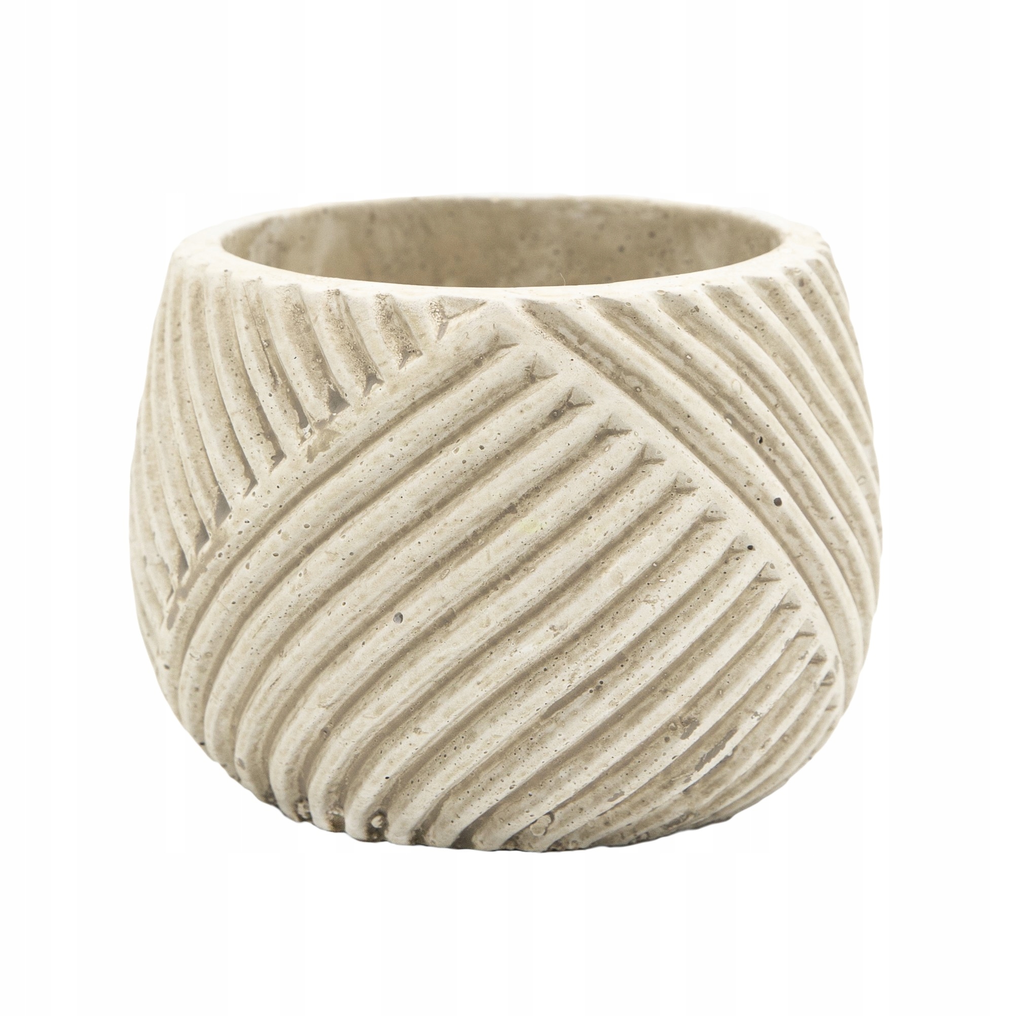 

Osłonka Prążki Ø10cm beżowa doniczka w ukośne pasy