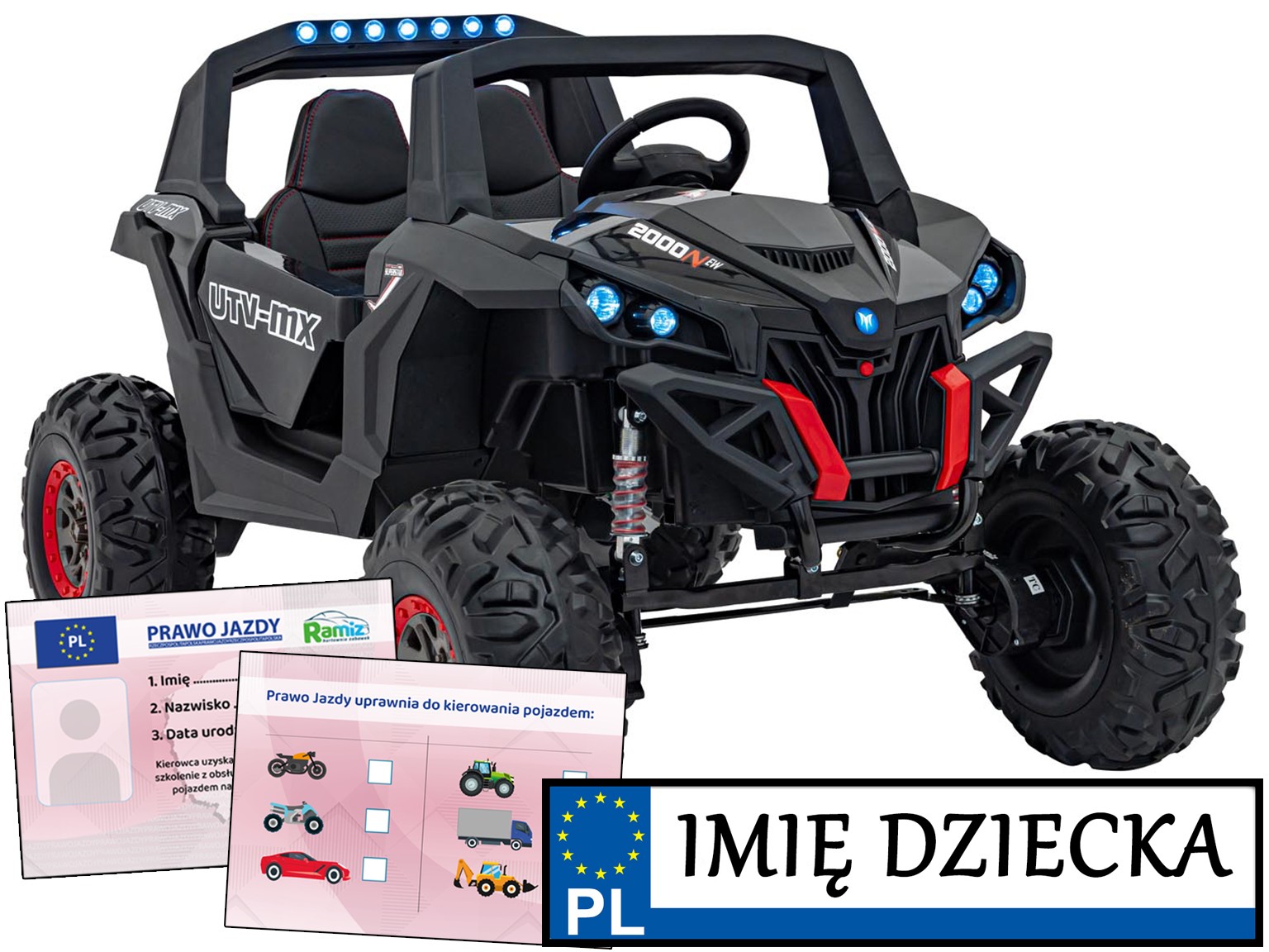 Duże Buggy Pojazd Akumulatorowy dla dziecka Utv-mx 2000N 24V 4x4 XMX-603B
