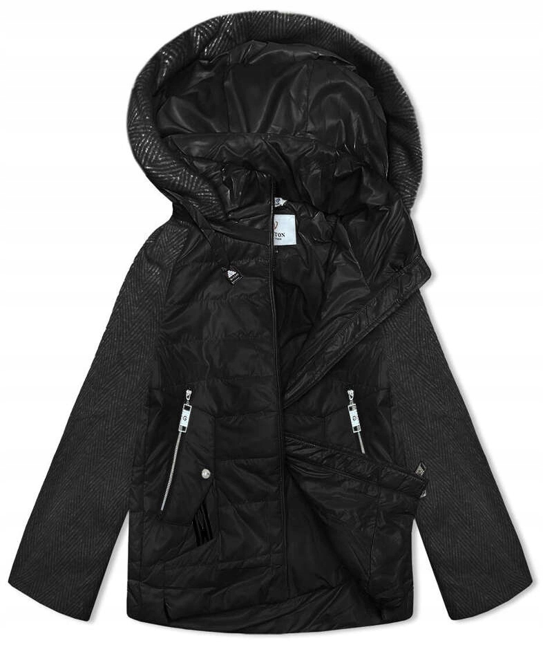 Krátká Přechodná Bunda F-23962 Černá M (38)