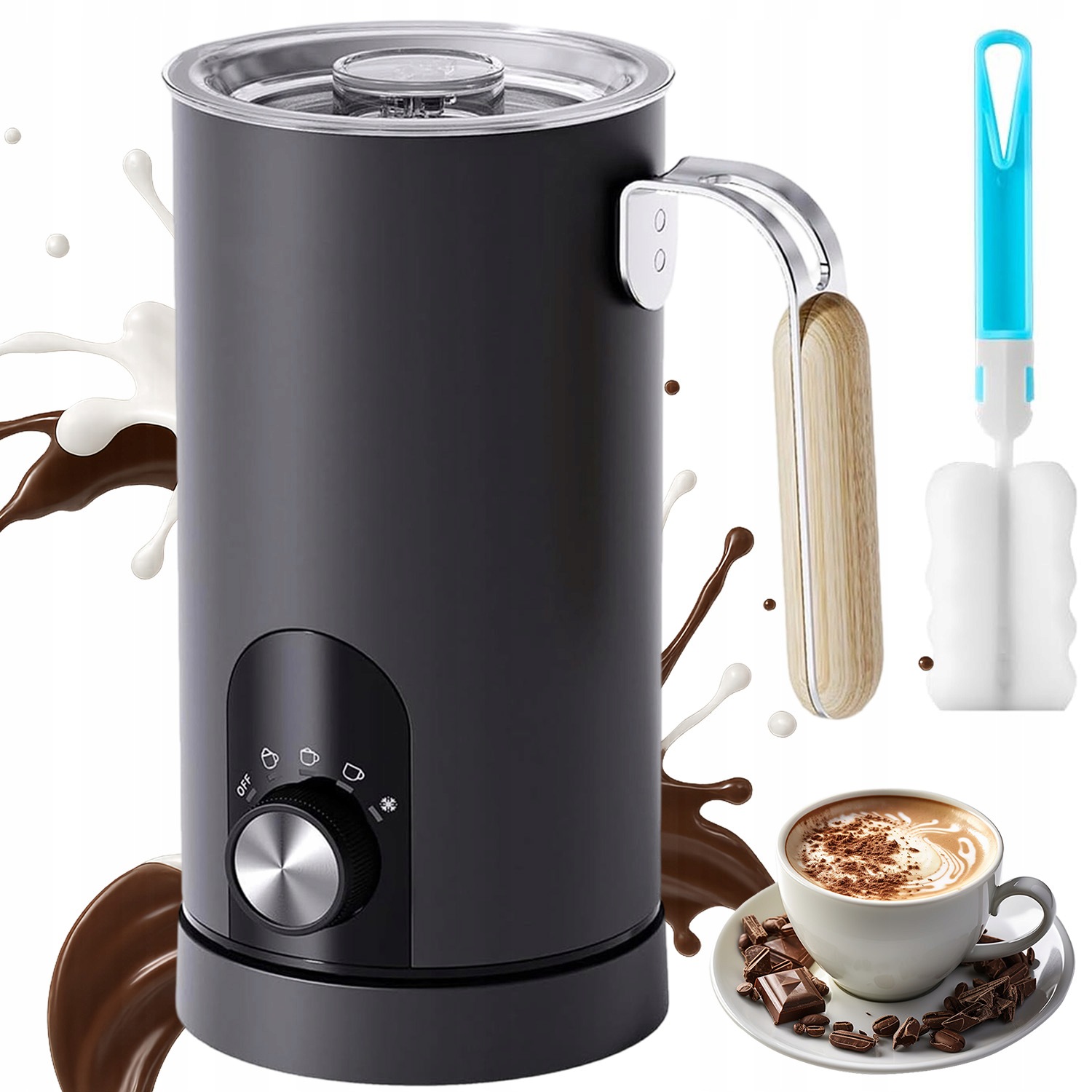 Elektrický Napěňovač Mléka S Ohřevem 5 Režimů 350 ML Pro Cappuccino