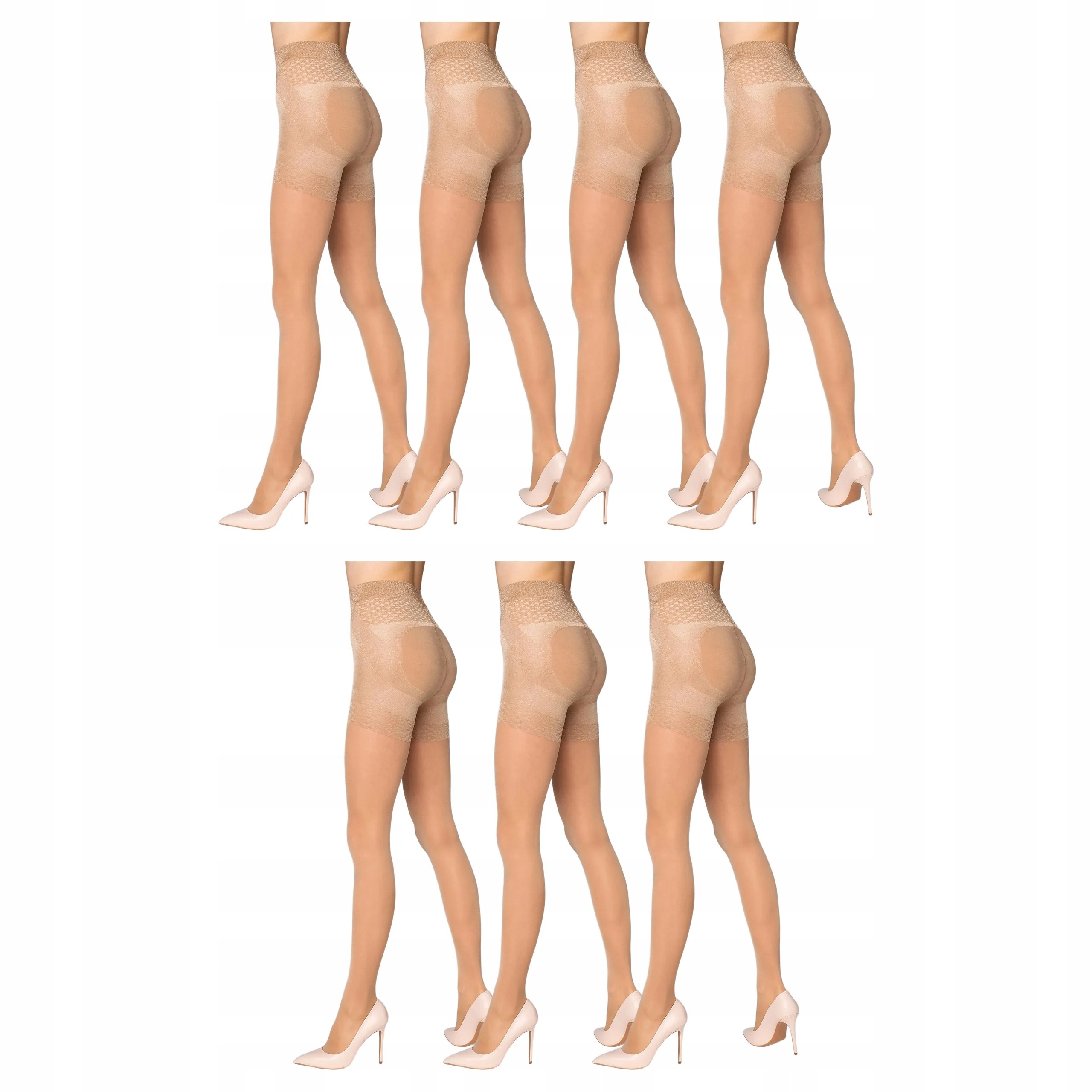7x Punčocháče 40 den Marilyn Plus Up 40 2-S Beige