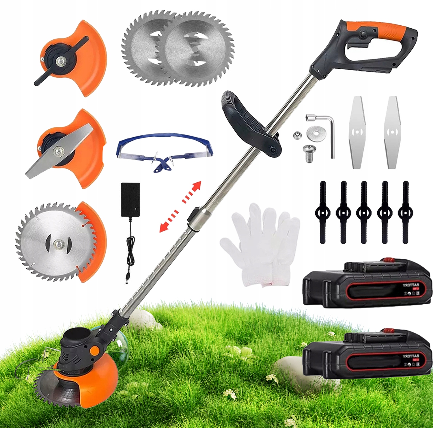 Vyžínač Na Trávy Křovinořez Akumulátorový Zahradní 4V1 2X Aku